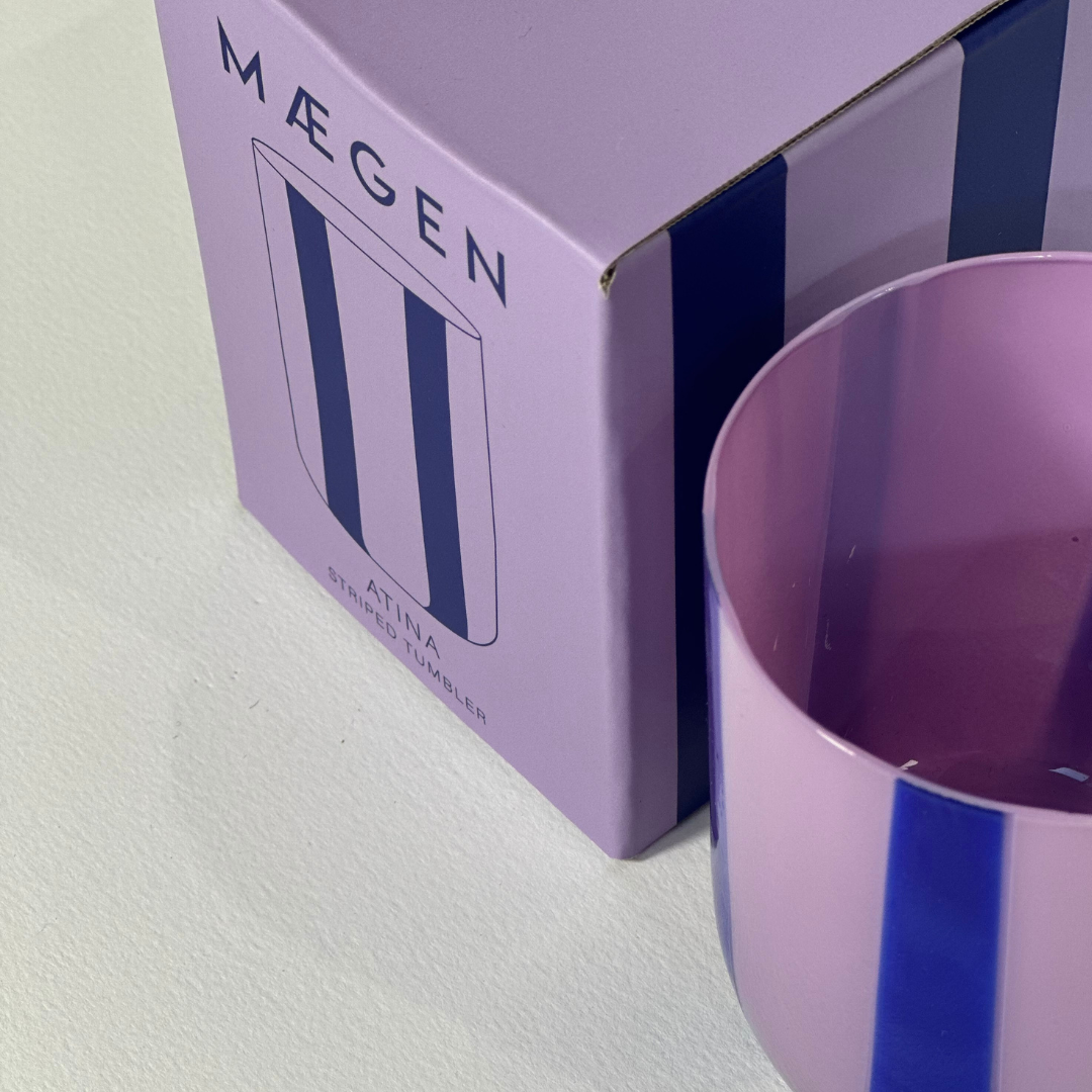 Atina Glassware - Lilac & Navy