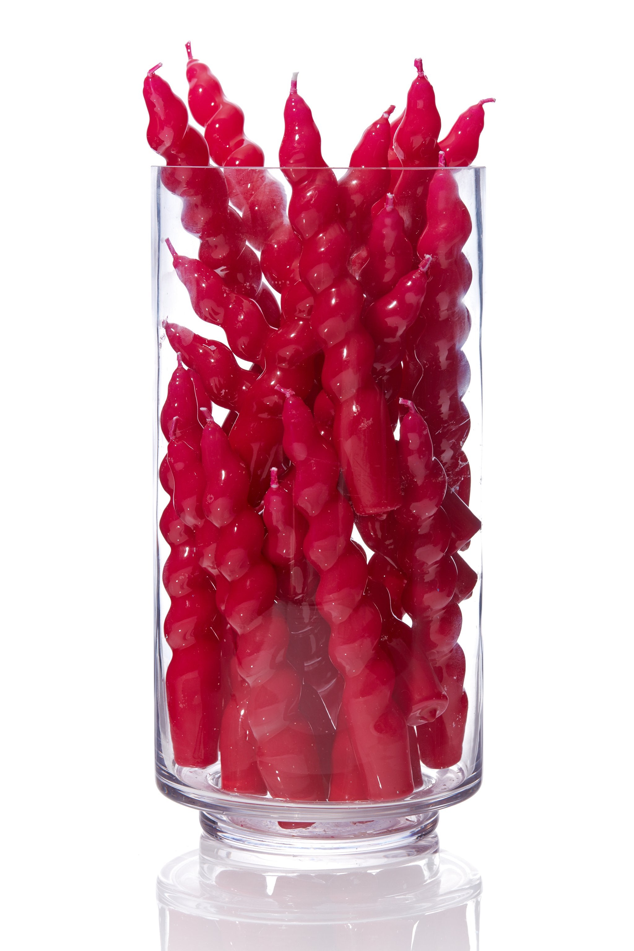 Maegen Spiral Taper Candle - Magenta 3 pack