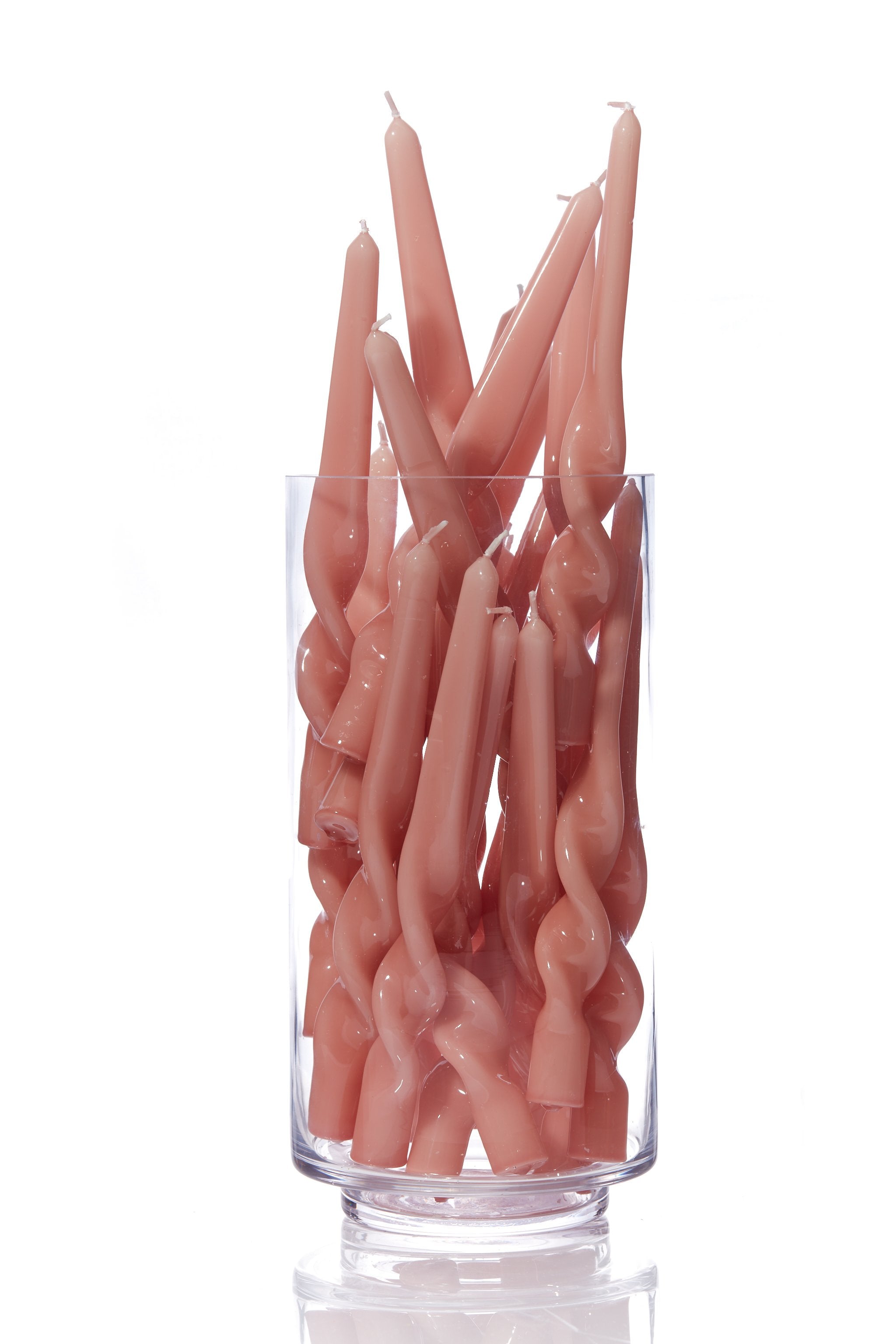 Twisted Taper Candle - Plaster Pink 3 pack