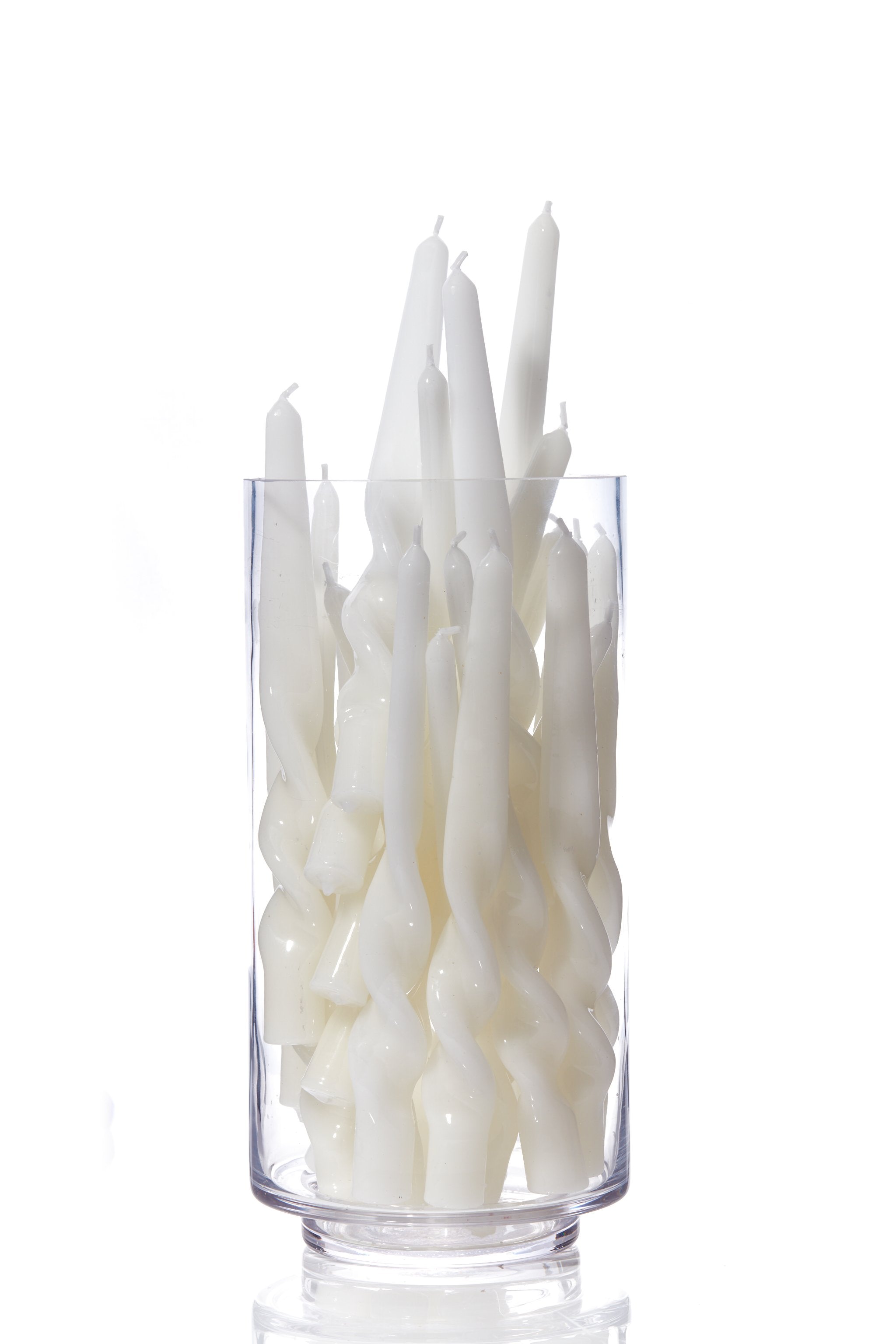 Twisted Taper Candle - Ice White 3 pack