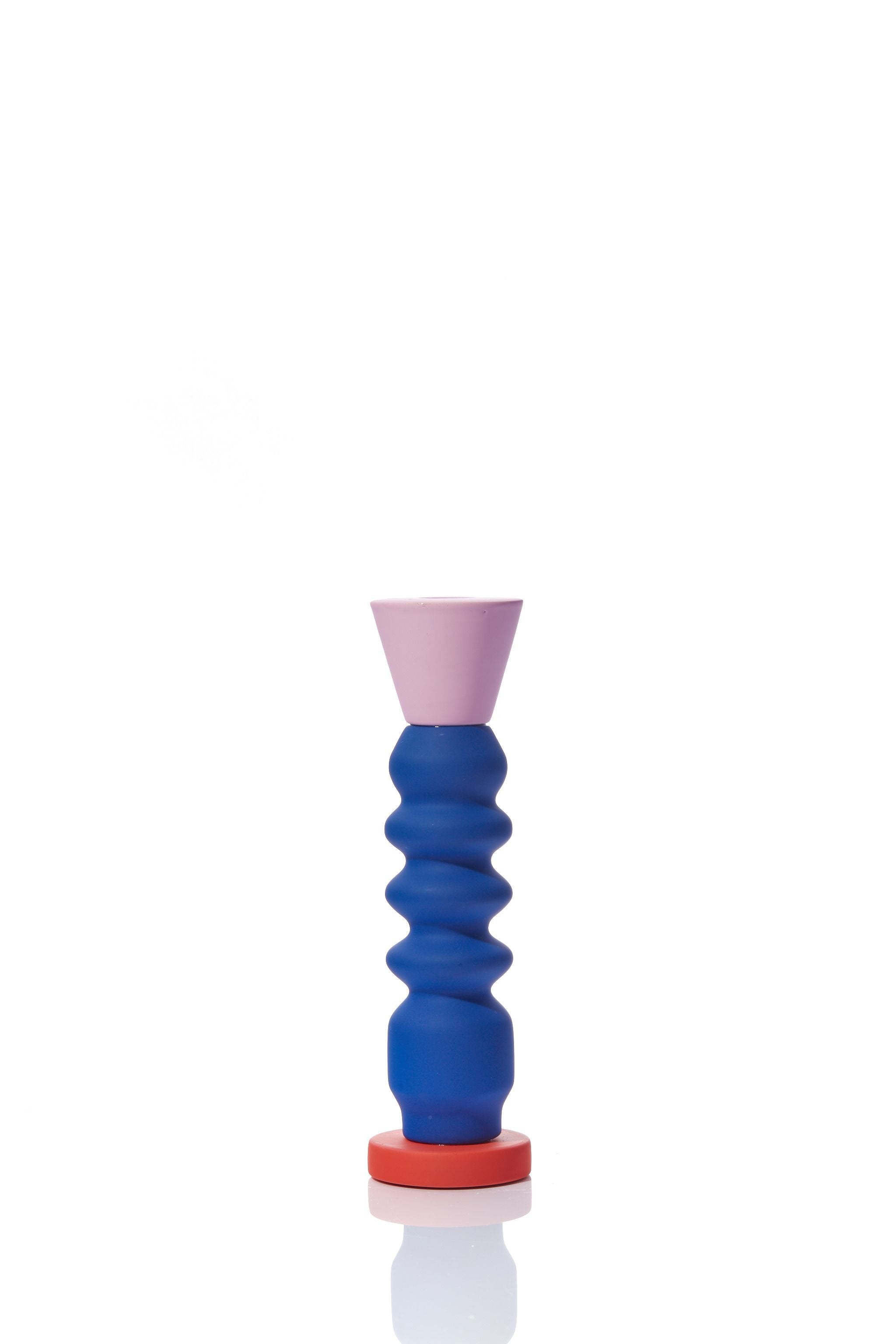 Stacks - Cobalt Tall Candlestick-MASTK004-B