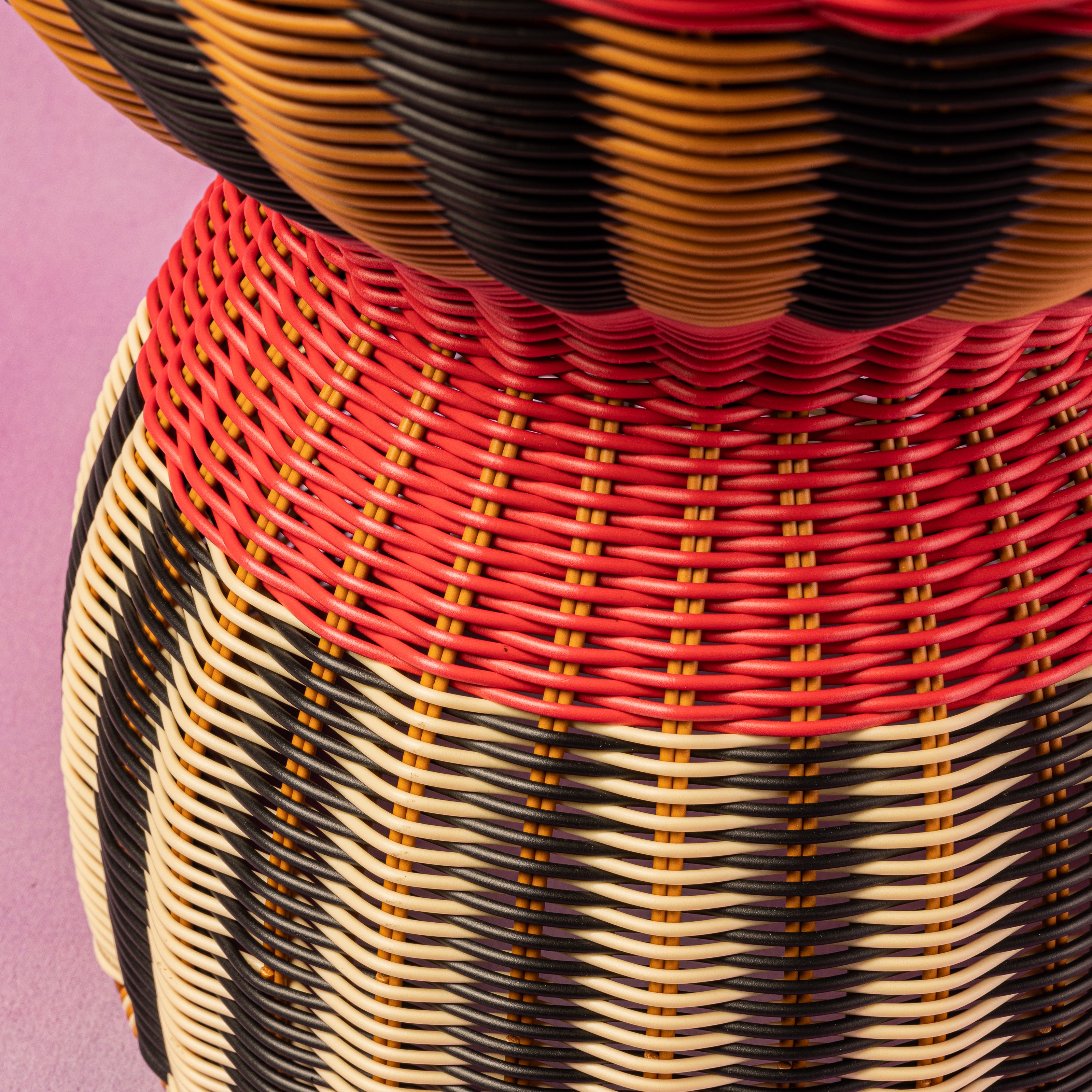 Woven Table | Red, Black & Cream