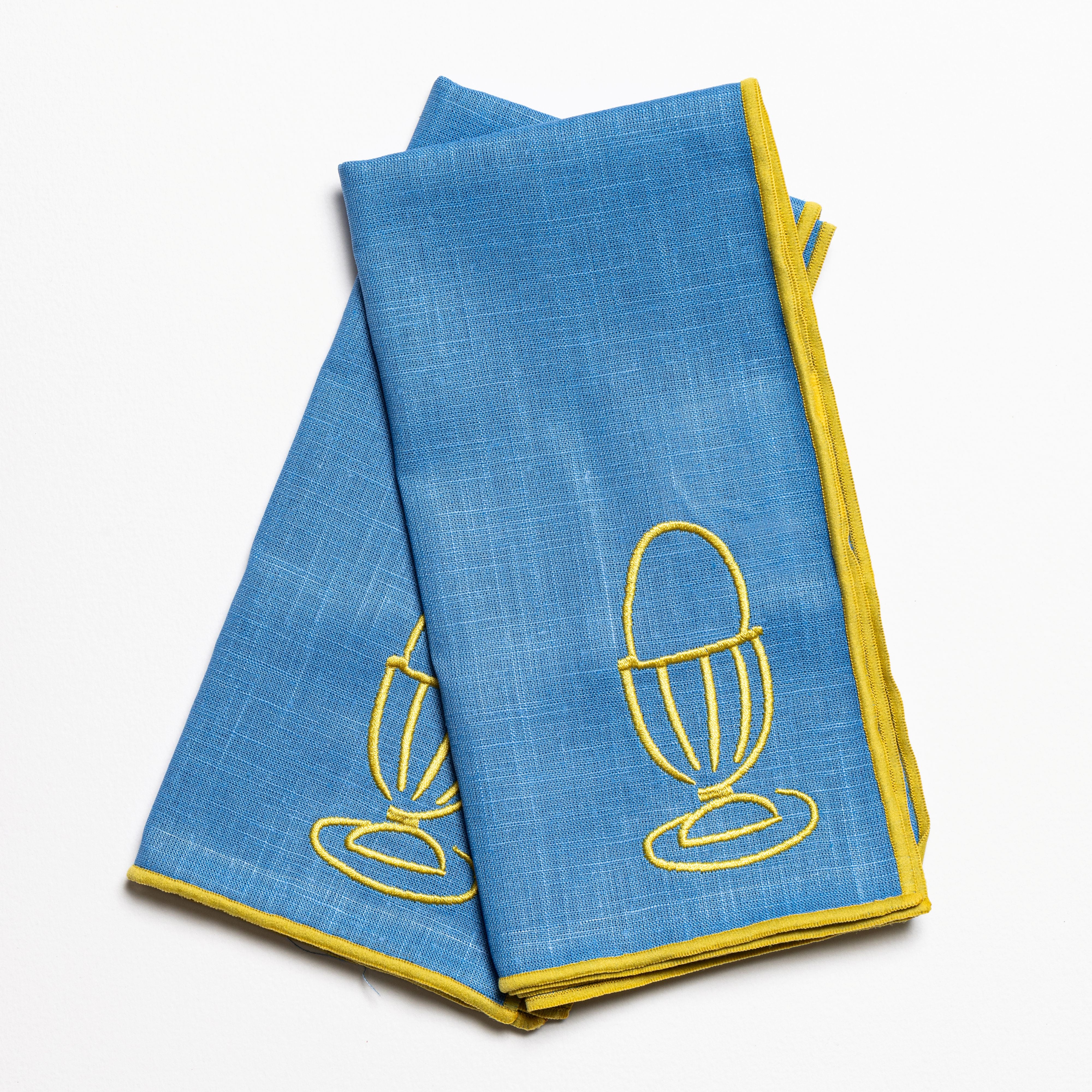 Linen Embroidered Napkins | 'A Good Egg'