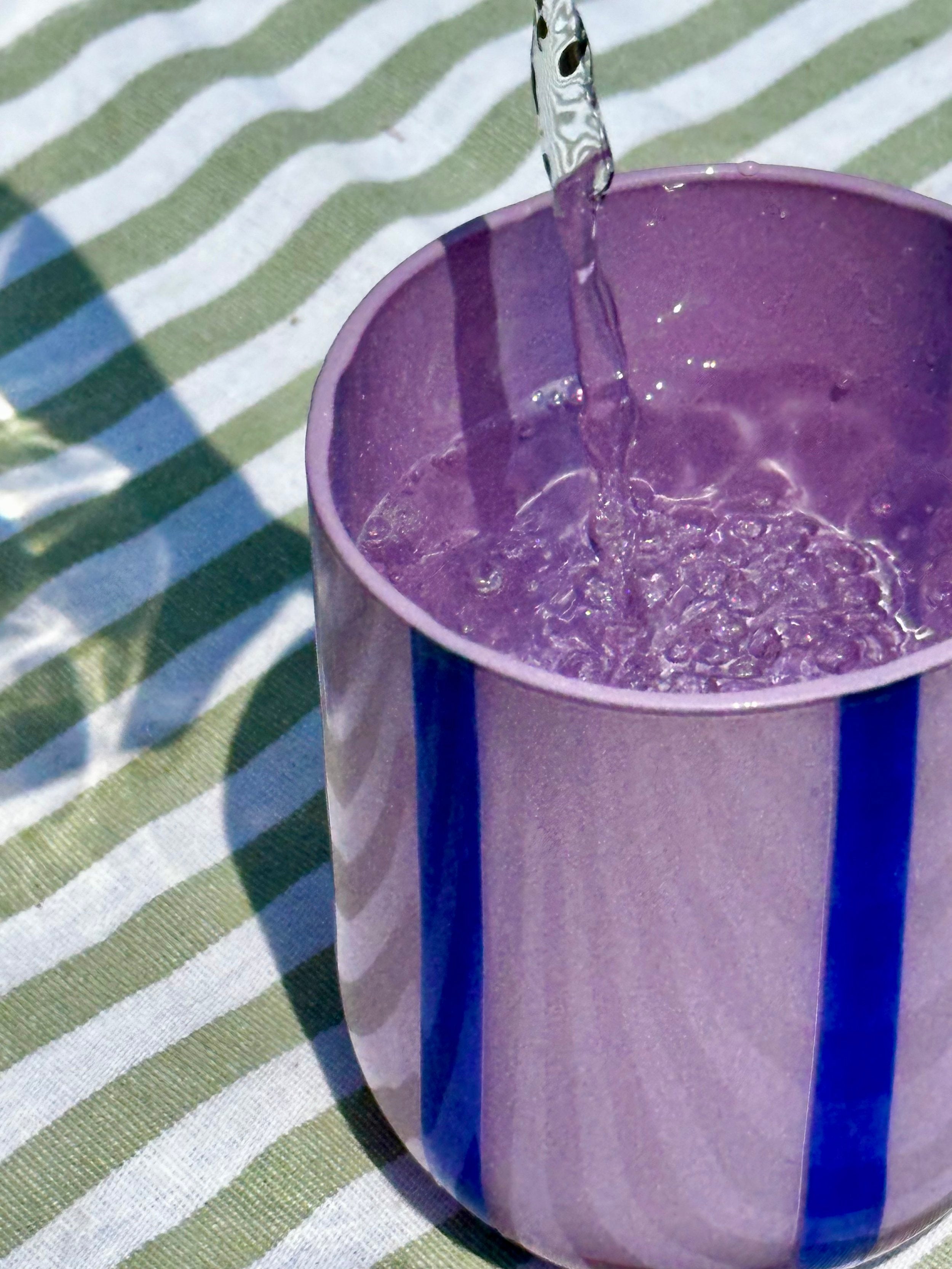 Atina Glassware - Lilac & Navy