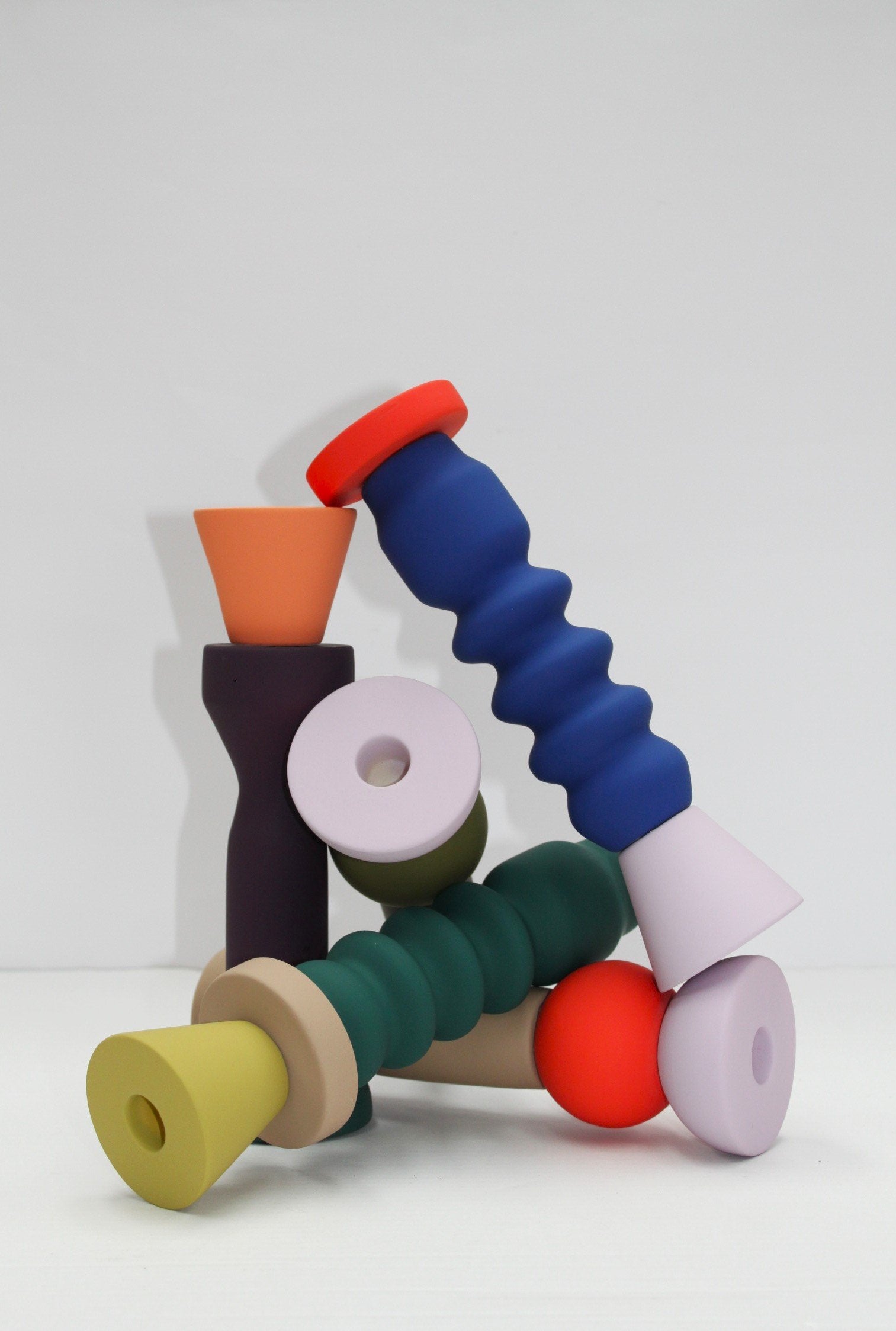 Stacks - Tomato Tall Candlestick-MASTK002-B