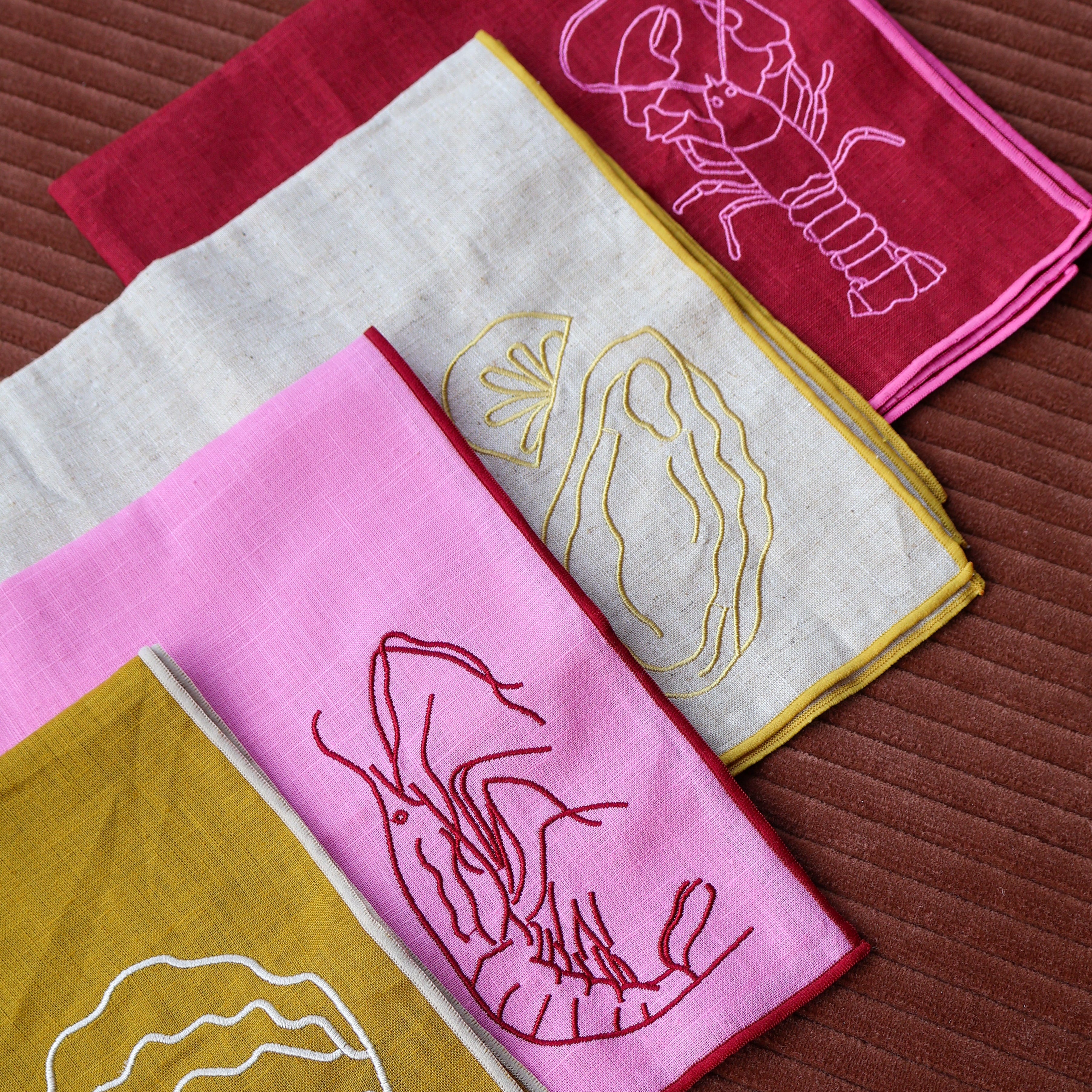 'Catch of the Day' Linen Blend Napkins (Set of 4) - Our Creative Abode x MÆGEN Collection