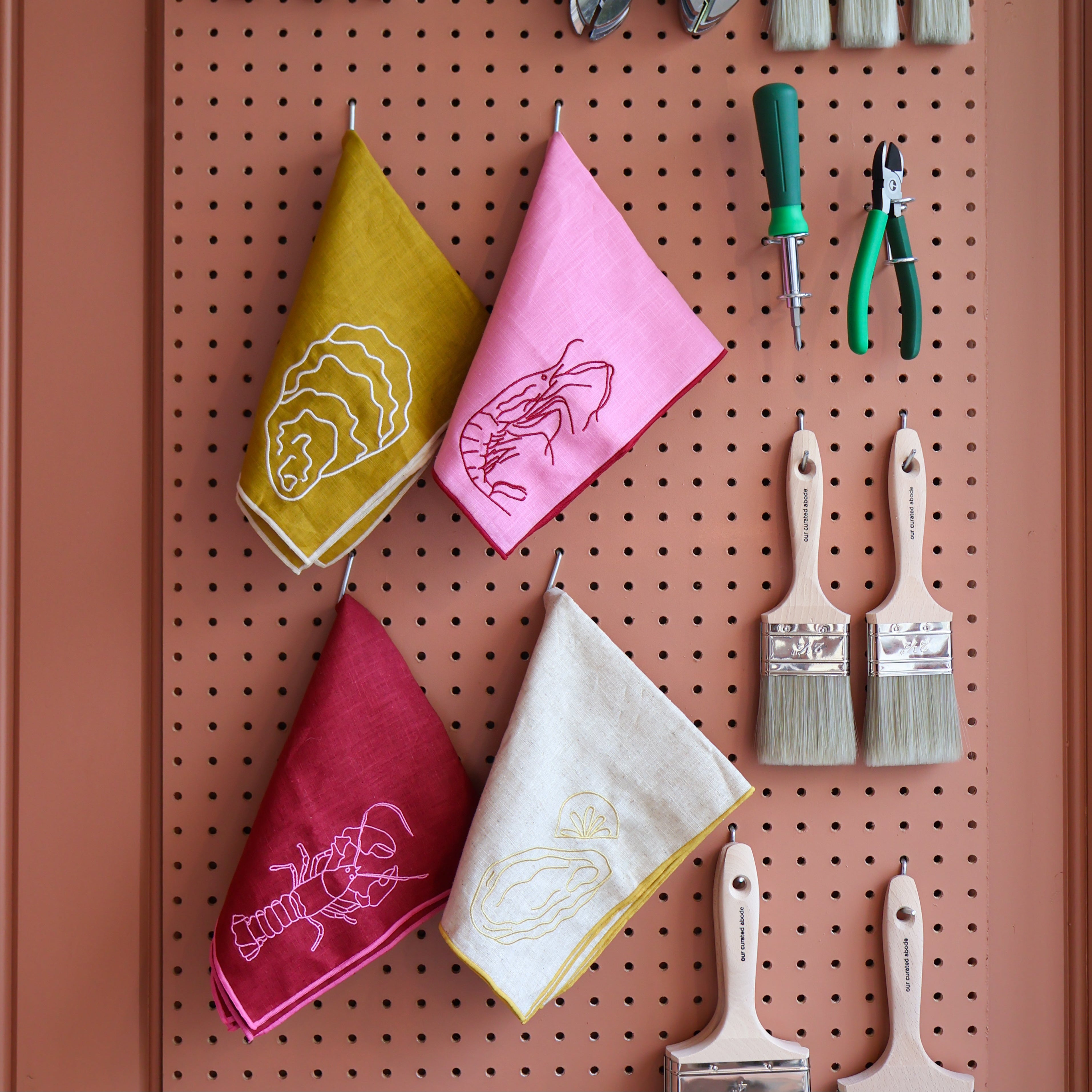 'Catch of the Day' Linen Blend Napkins (Set of 4) - Our Creative Abode x MÆGEN Collection