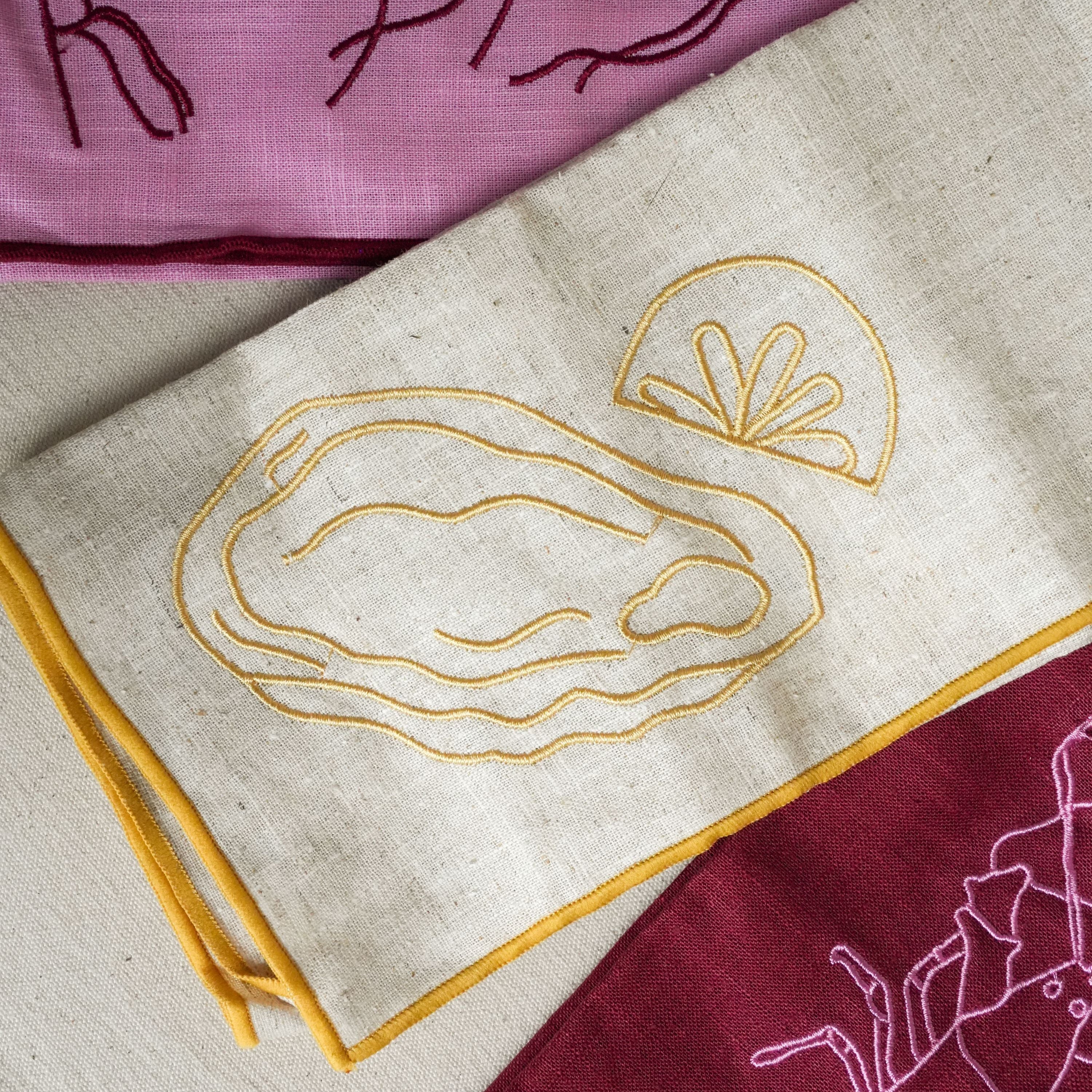 'Catch of the Day' Linen Blend Napkins (Set of 4) - Our Creative Abode x MÆGEN Collection