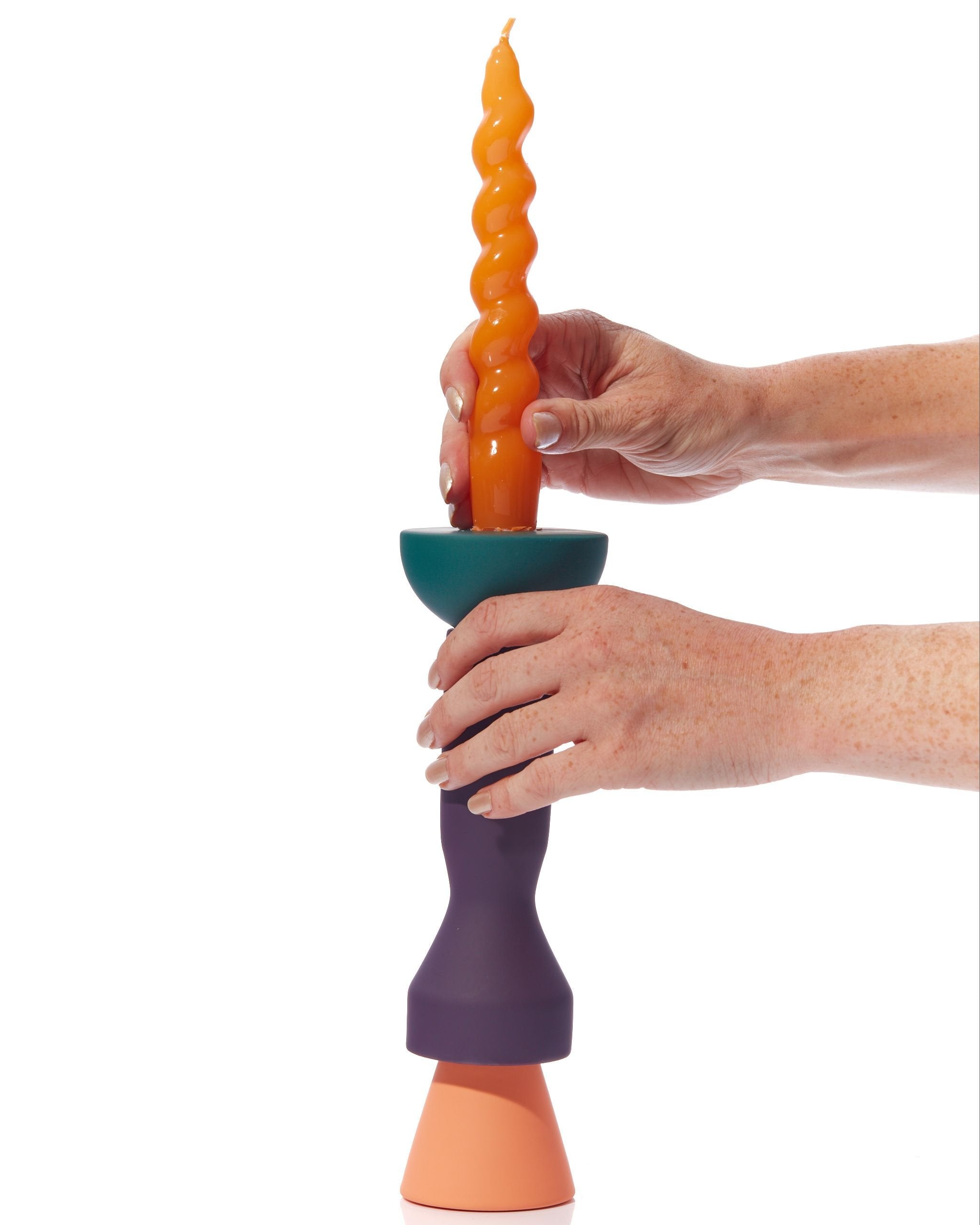 Stacks - Peach Tall Candlestick-MASTK001-B