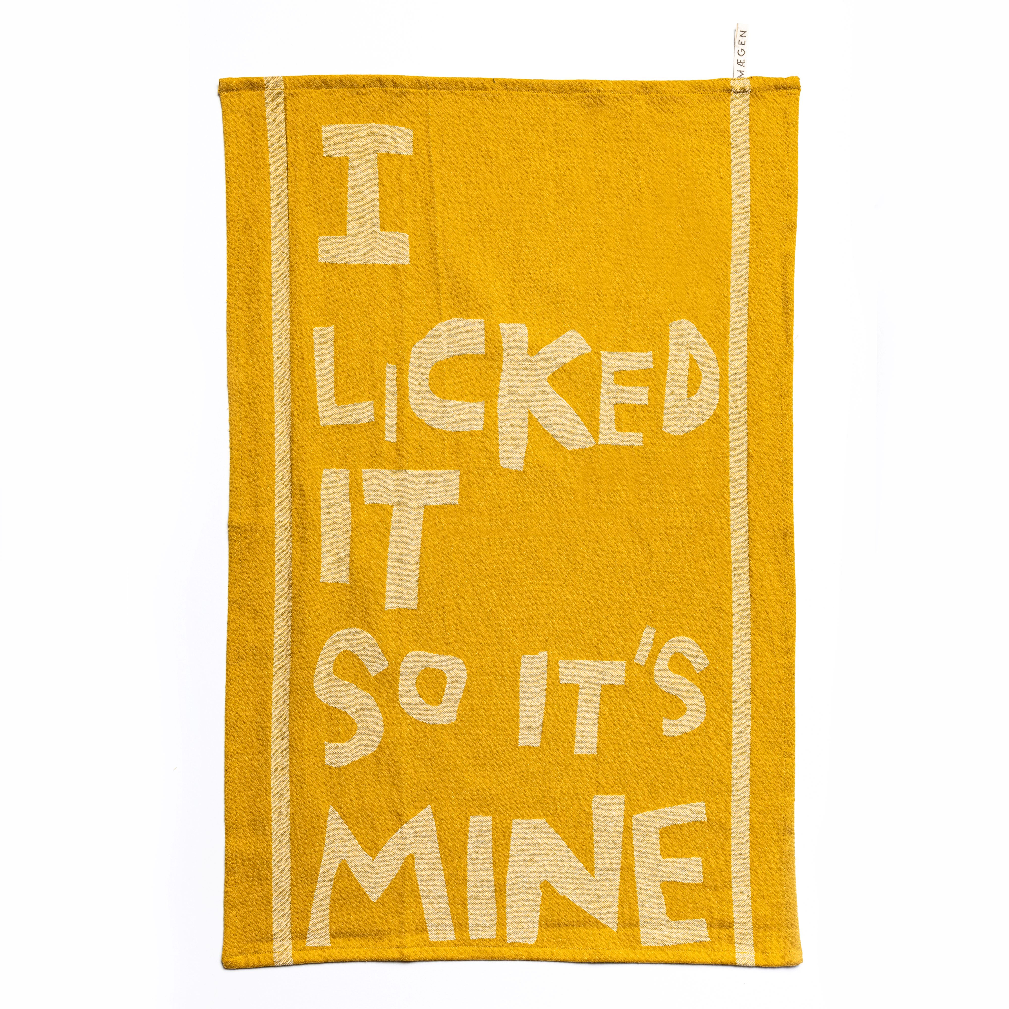 Tea Towel - Chartreuse - 'I licked it so it's mine'