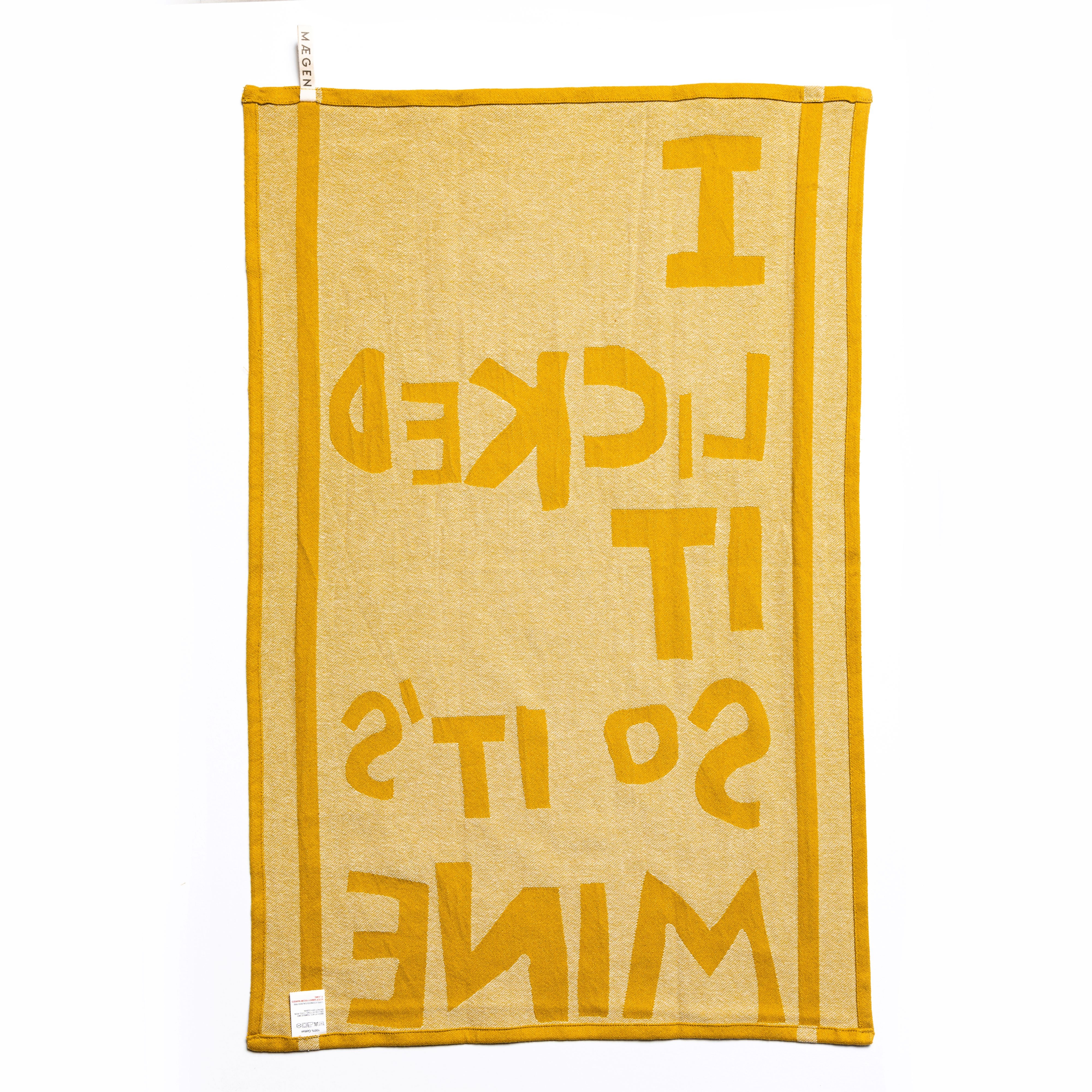 Tea Towel - Chartreuse - 'I licked it so it's mine'