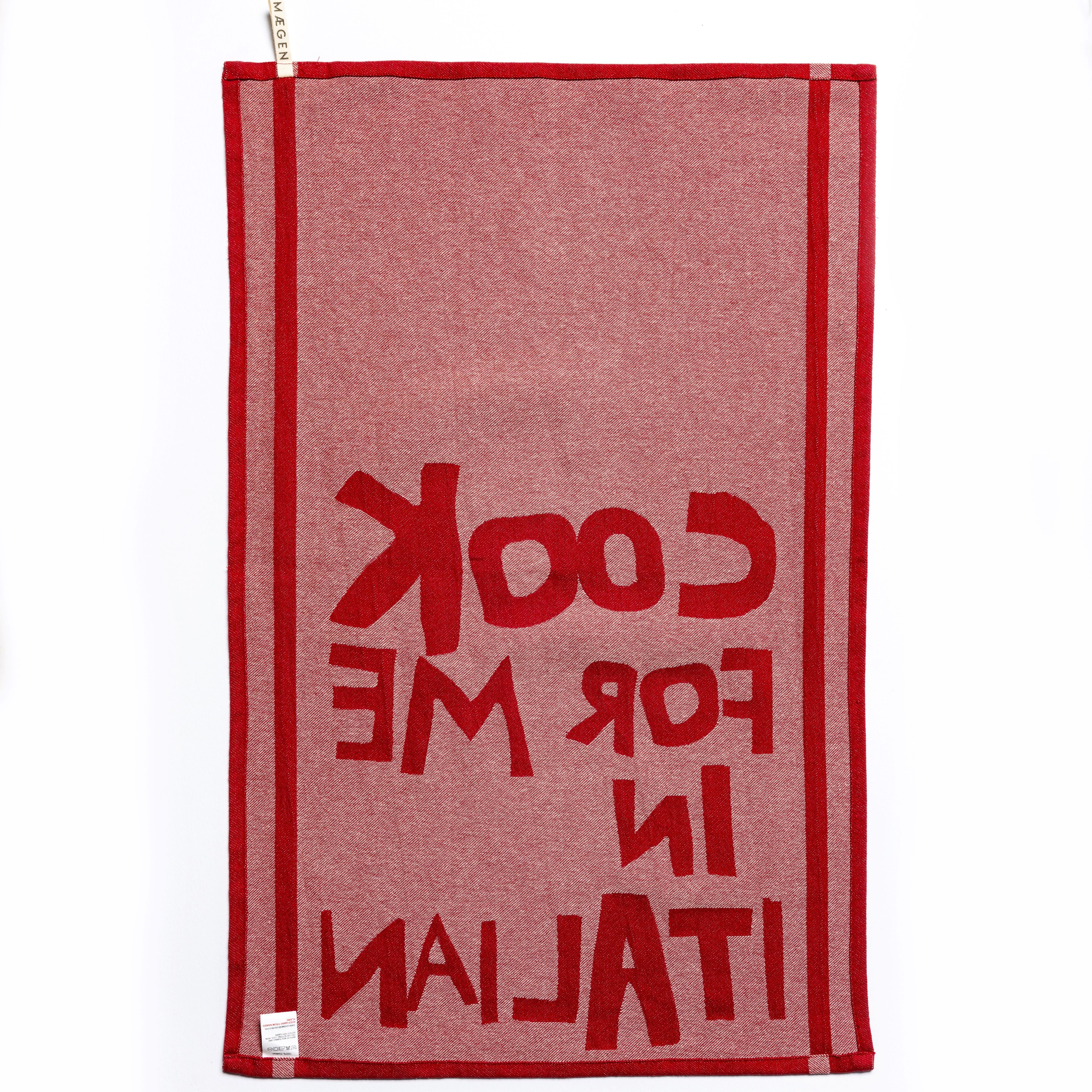 Tea Towel - Red - 'Cook for me in Italian'