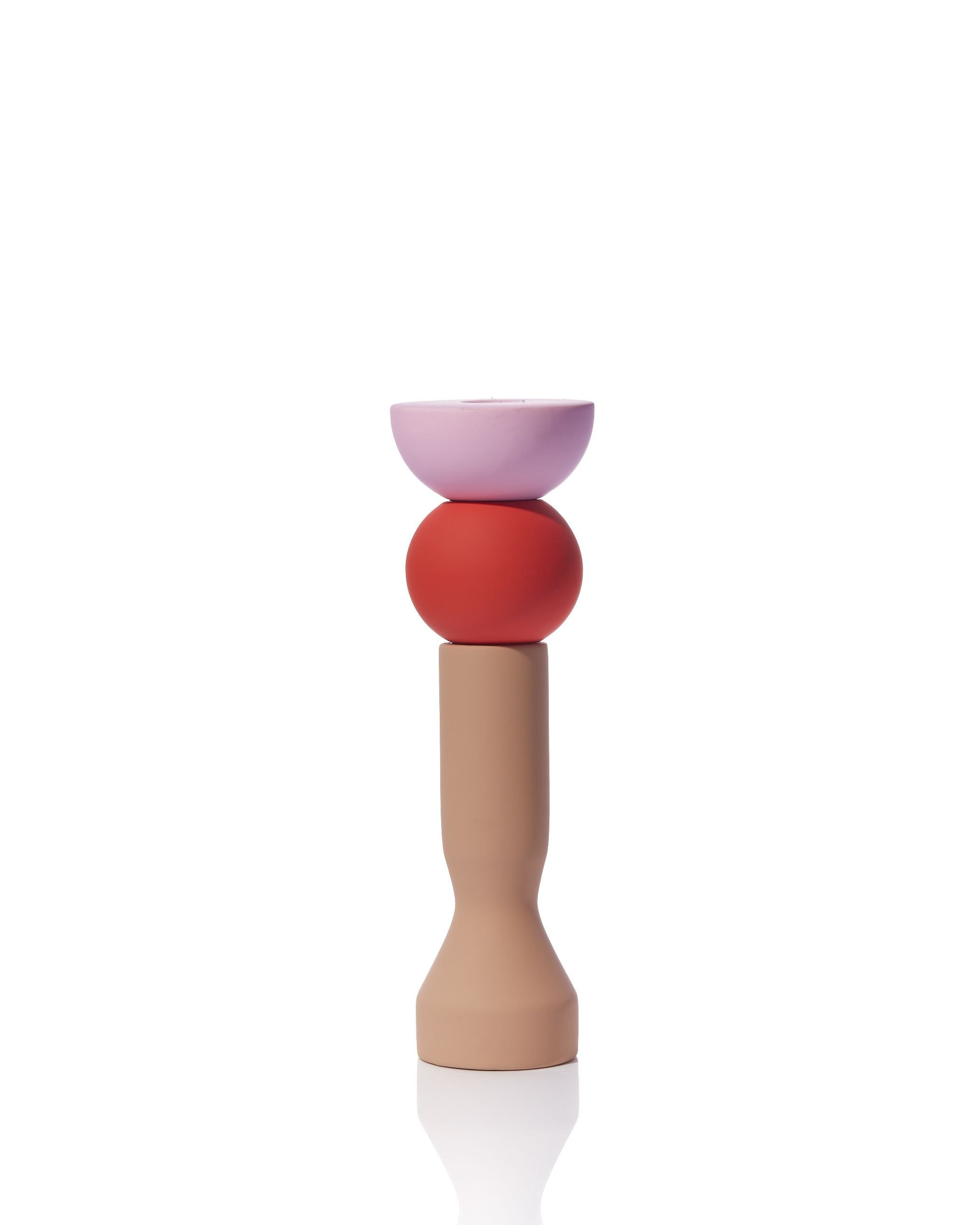 Stacks - Tomato Tall Candlestick-MASTK002-B