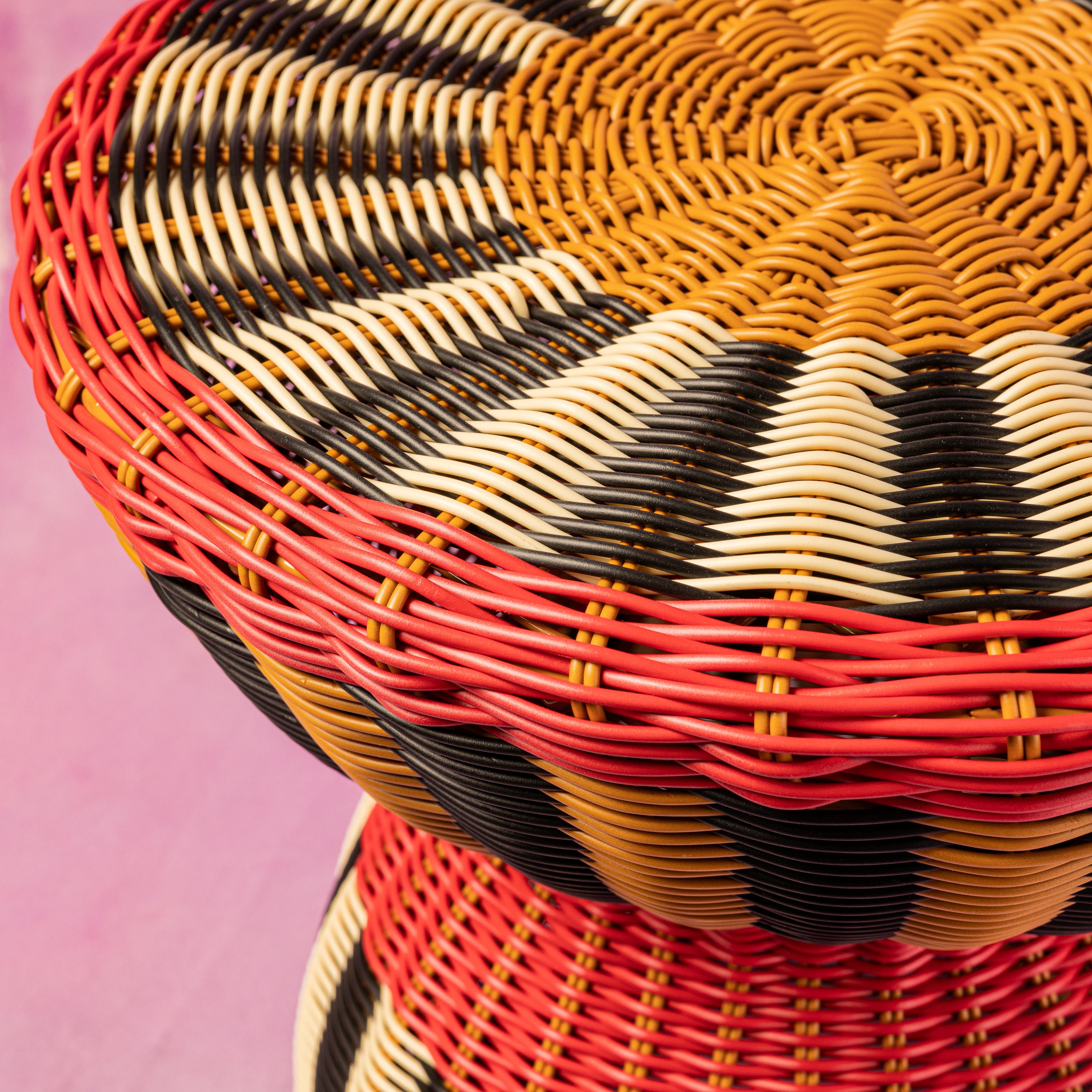 Woven Table | Red, Black & Cream