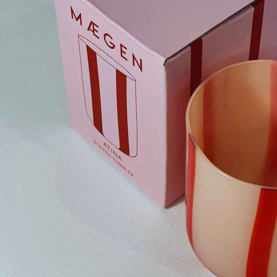 Atina Glassware - Pink & Red