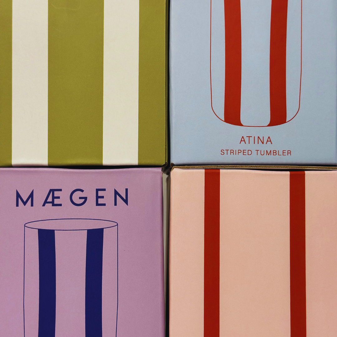 Atina Glassware - Blue & Red