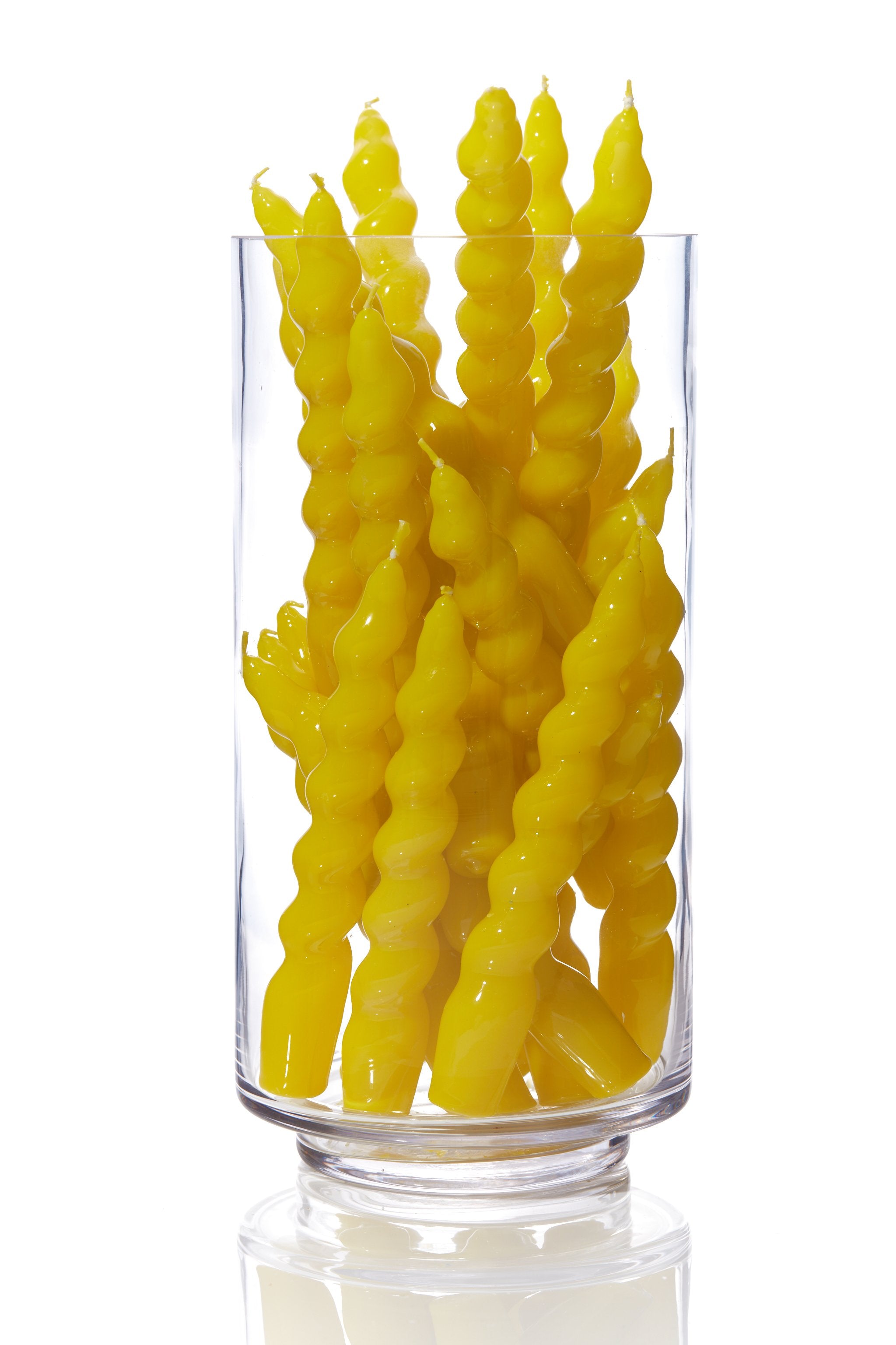 Maegen Spiral Taper Candle - Yellow 3 pack