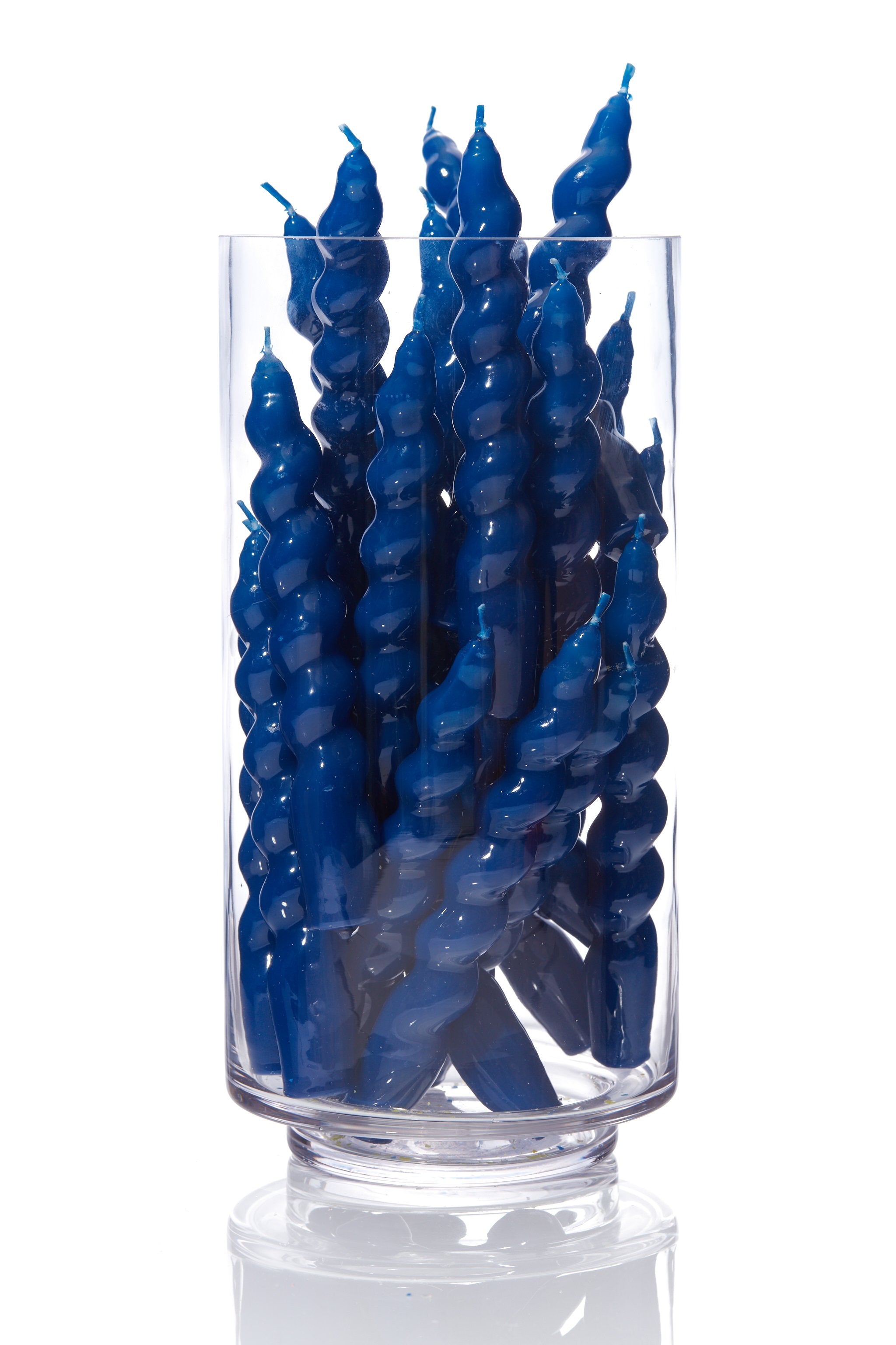 Maegen Spiral Taper Candle - Navy 3 pack