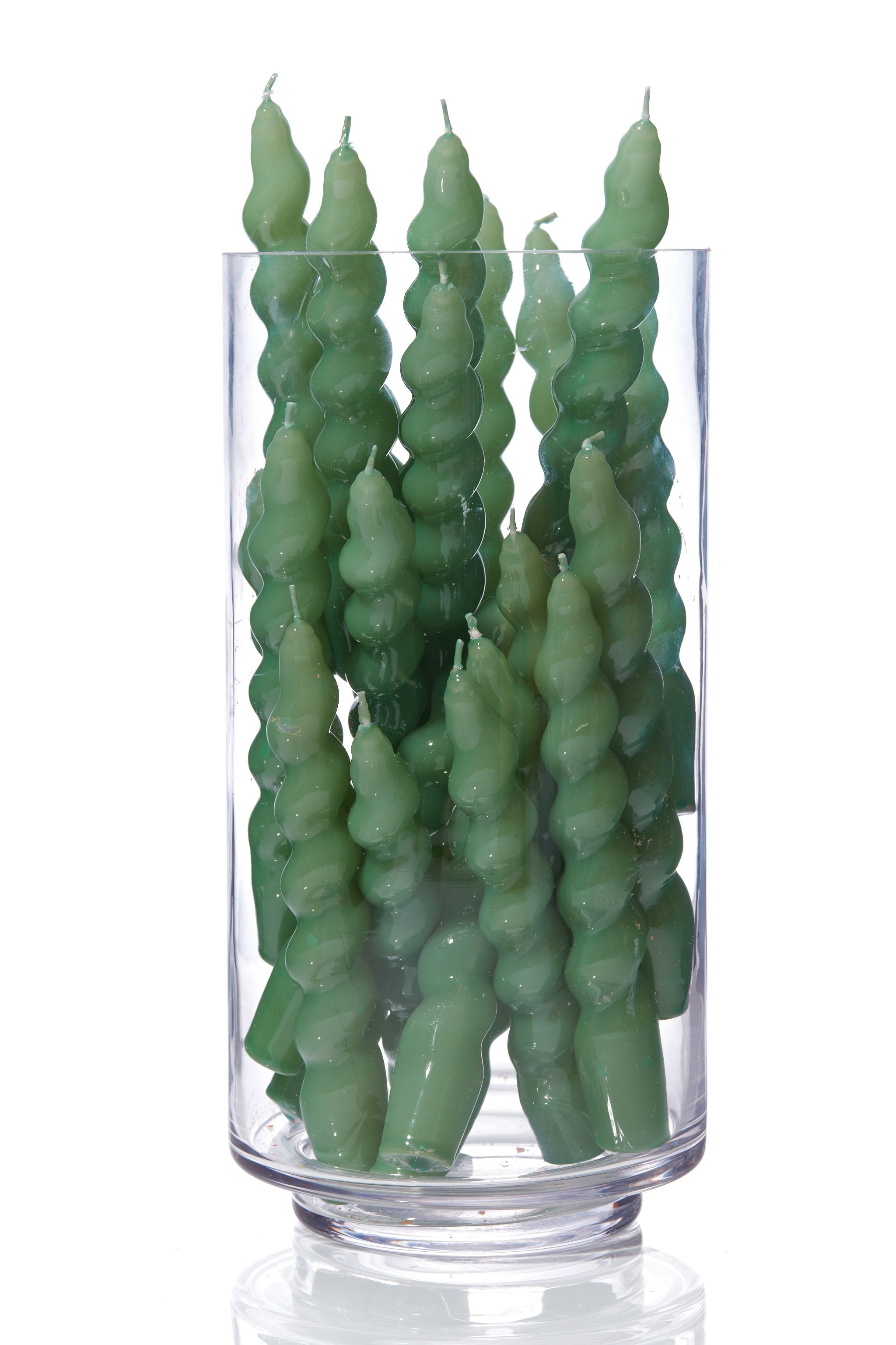 Maegen Spiral Taper Candle - Sage 3 pack