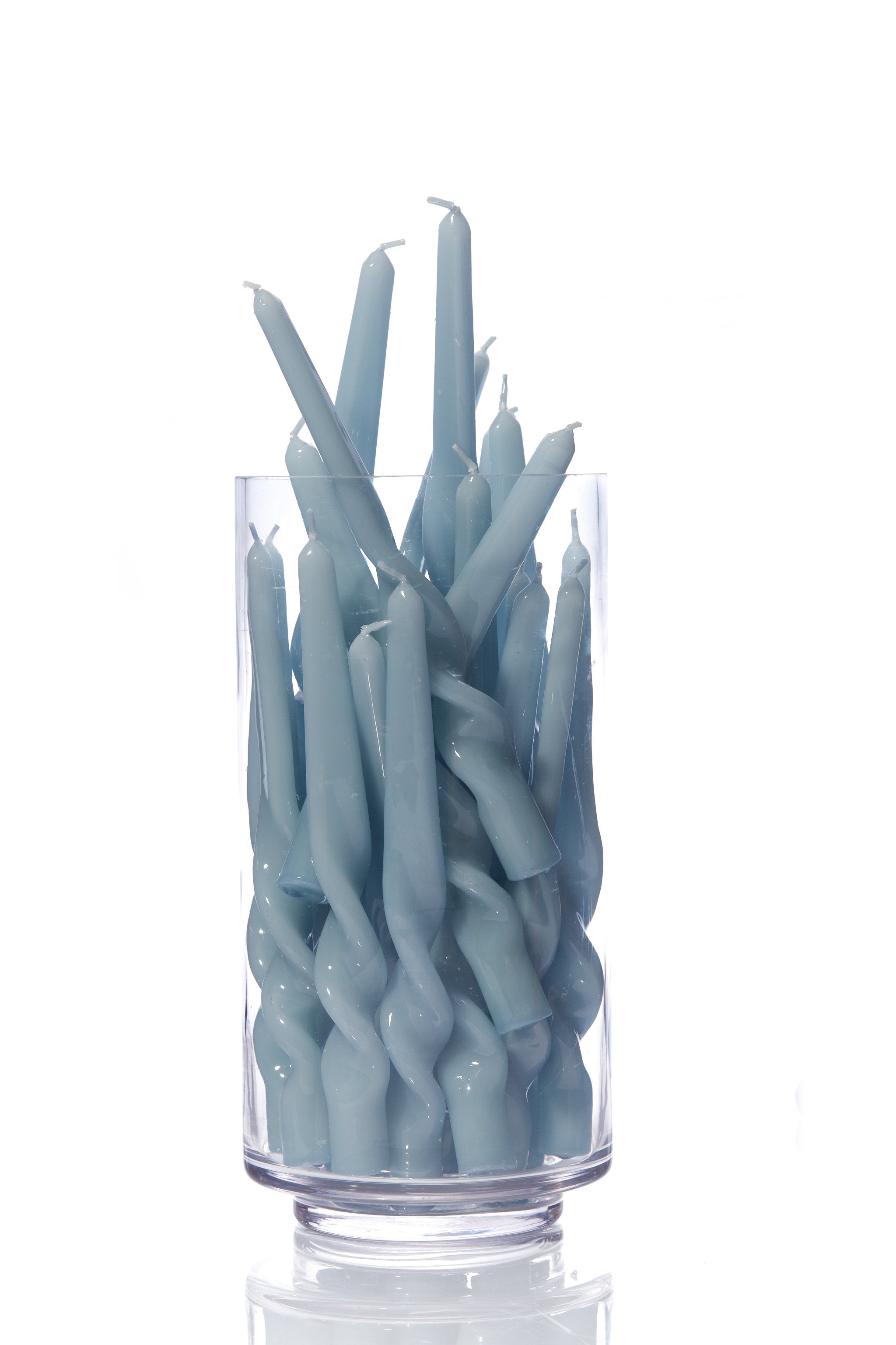 Twisted Taper Candle - Cornflower Blue 3 pack