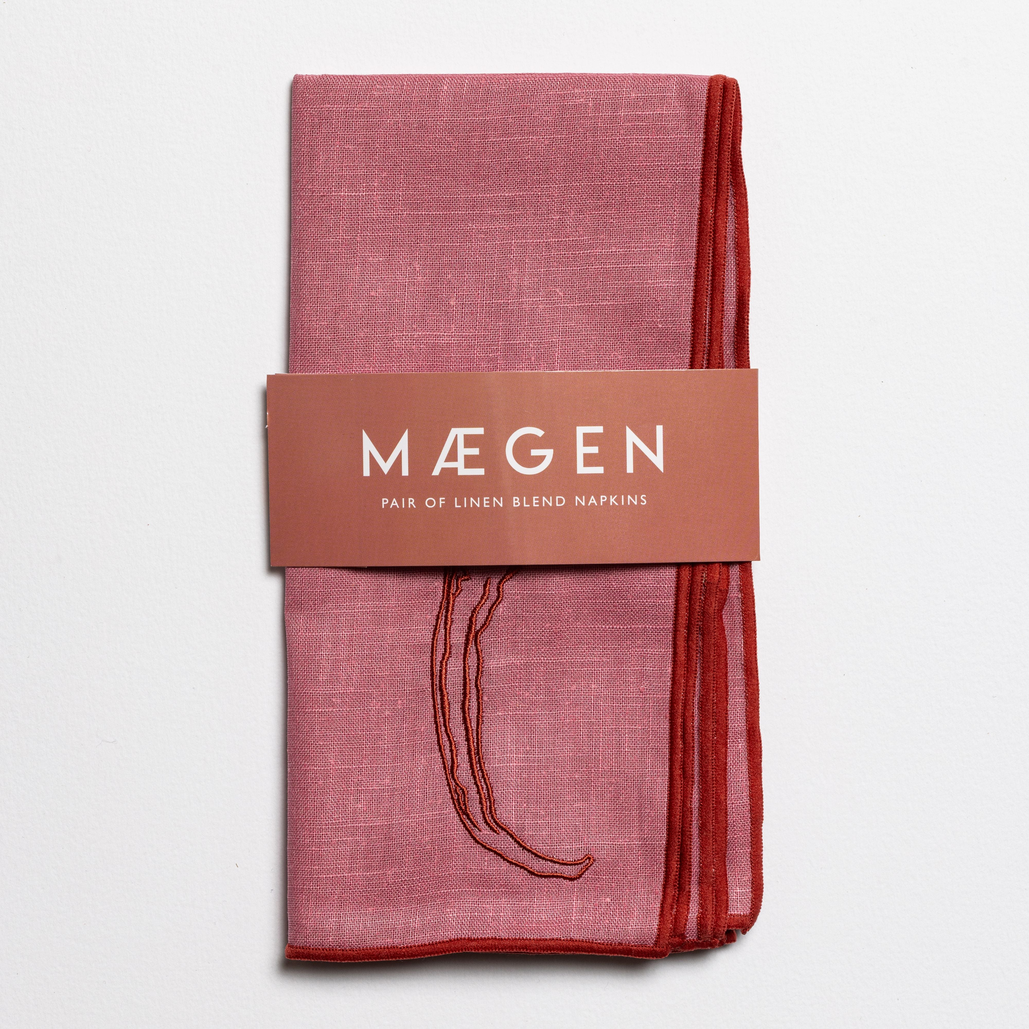 Linen Embroidered Napkins | 'Red Hot Chilli'
