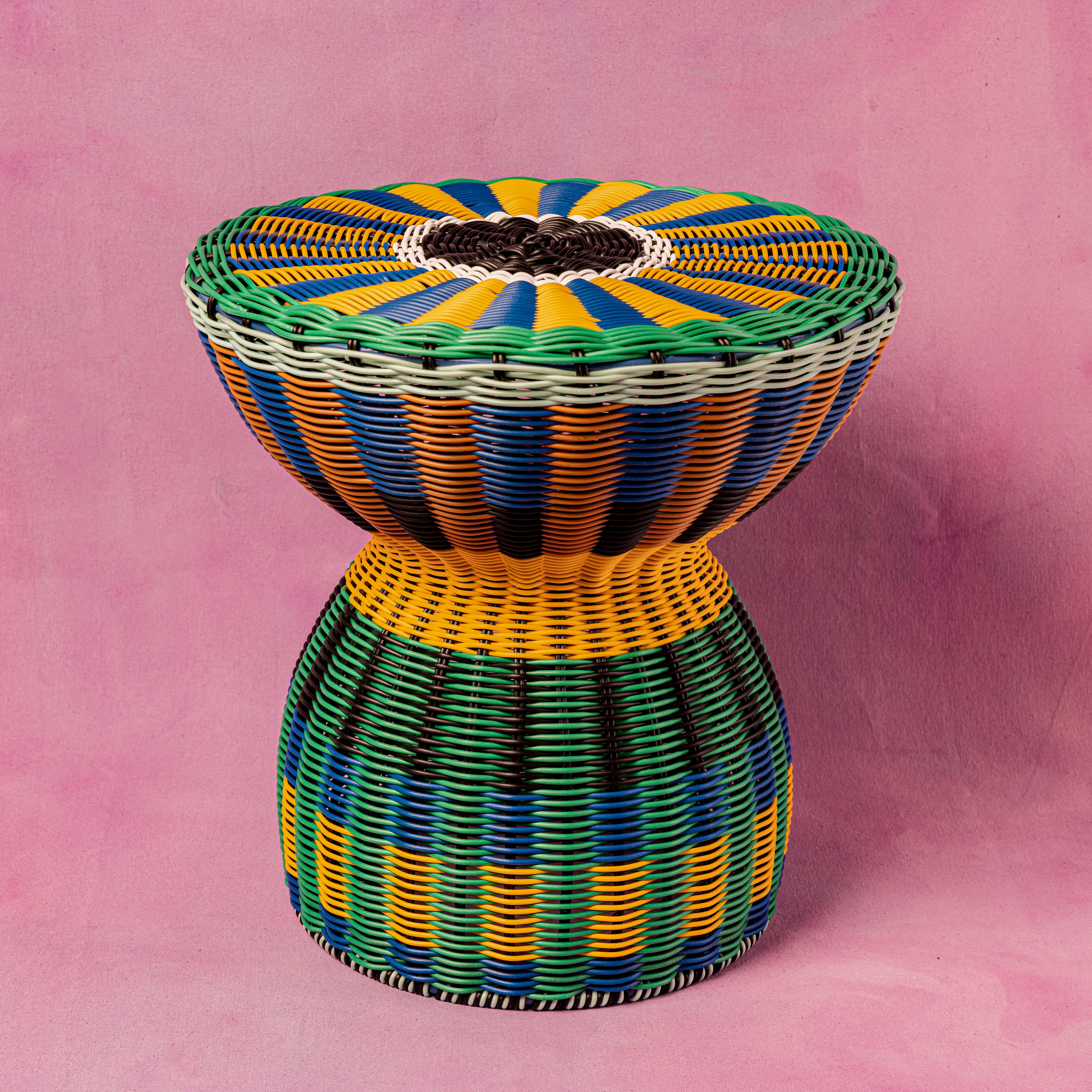 Woven Table |Yellow & Green