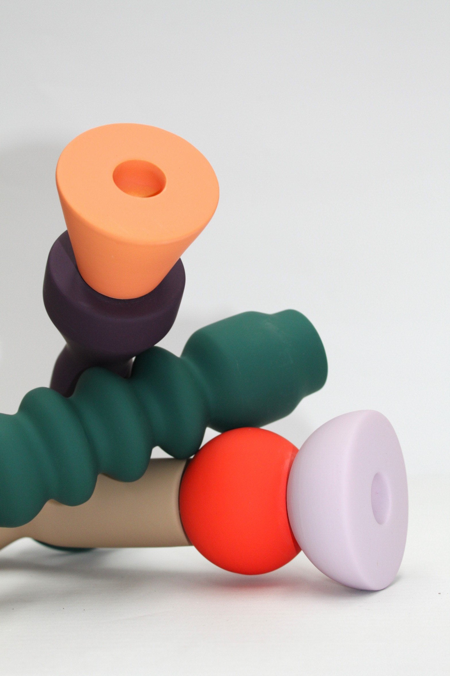 Stacks - Tomato Tall Candlestick-MASTK002-B