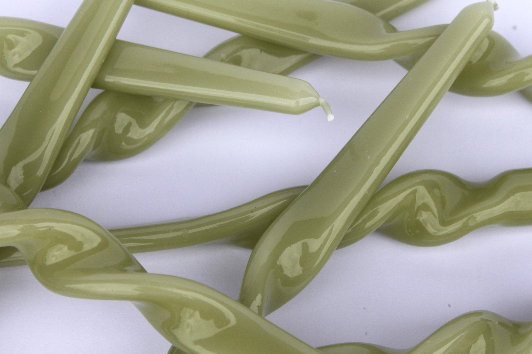 Twisted Taper Candle - Leaf Green 3 pack