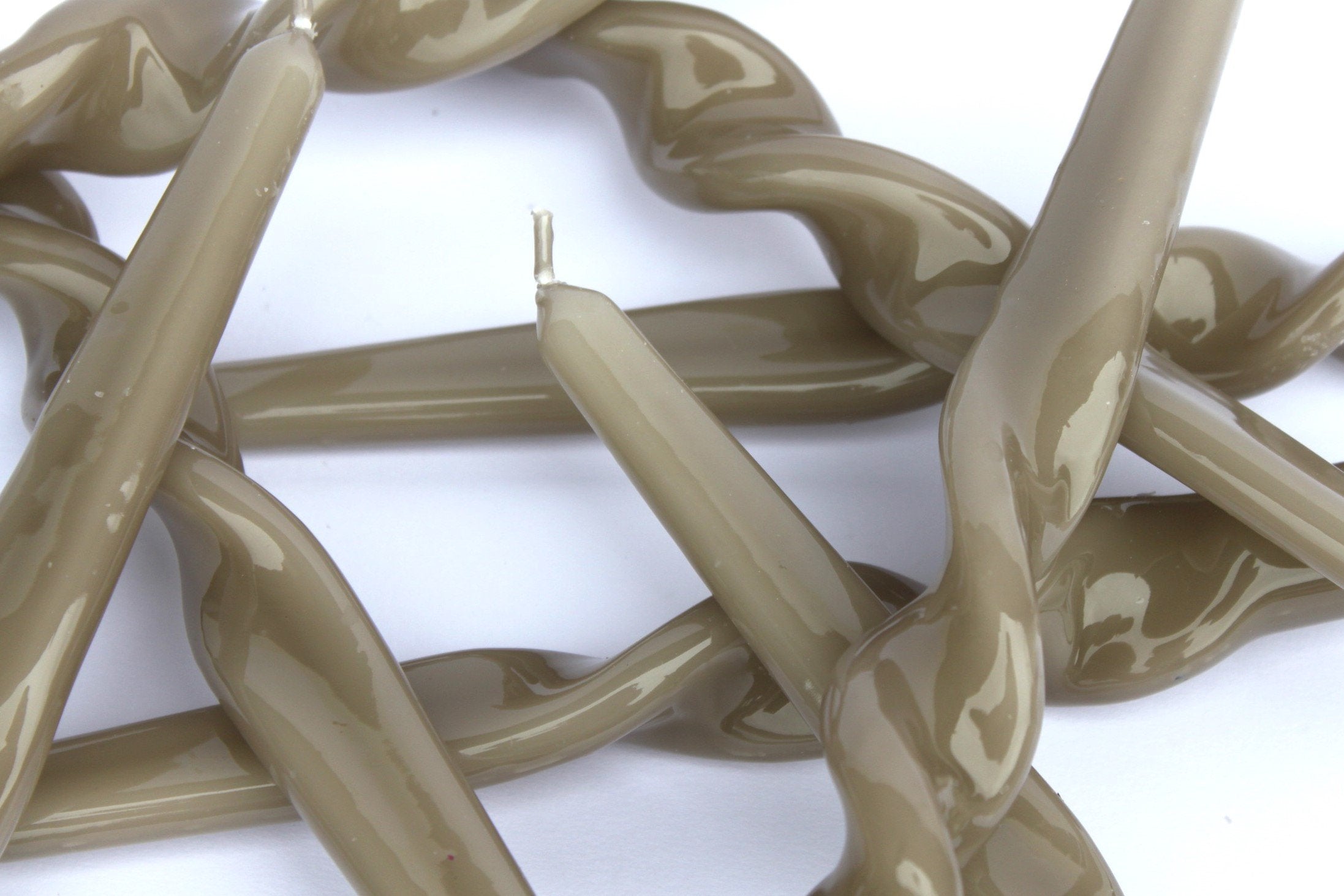 Twisted Taper Candle - Mink 3 pack