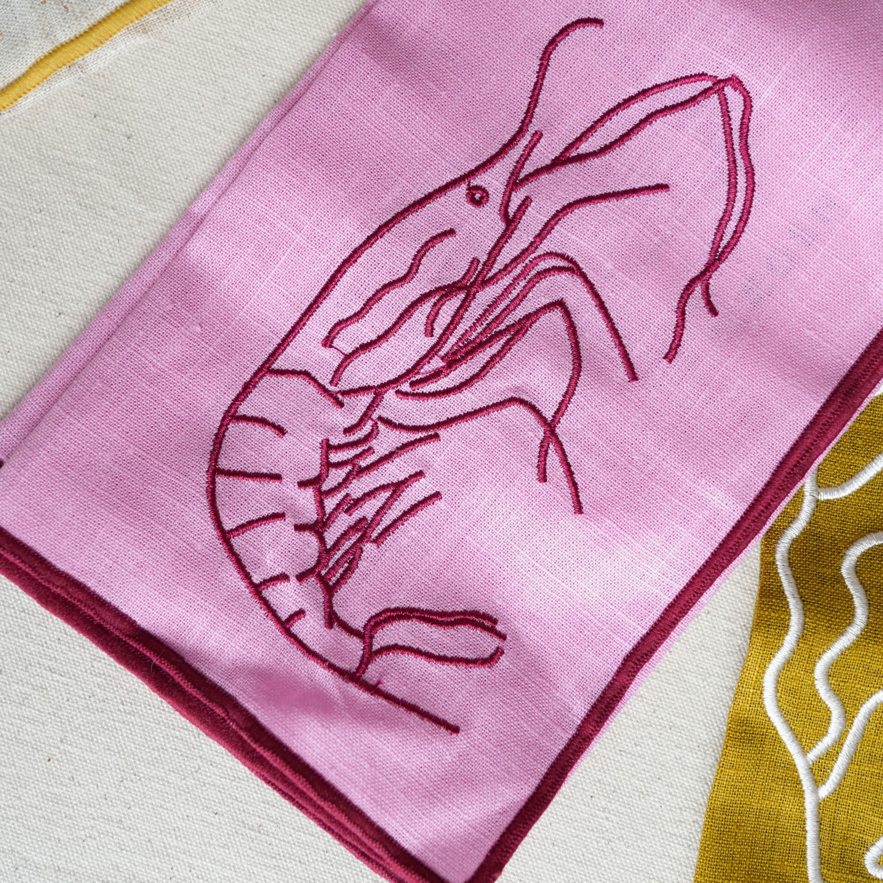 'Catch of the Day' Linen Blend Napkins (Set of 4) - Our Creative Abode x MÆGEN Collection