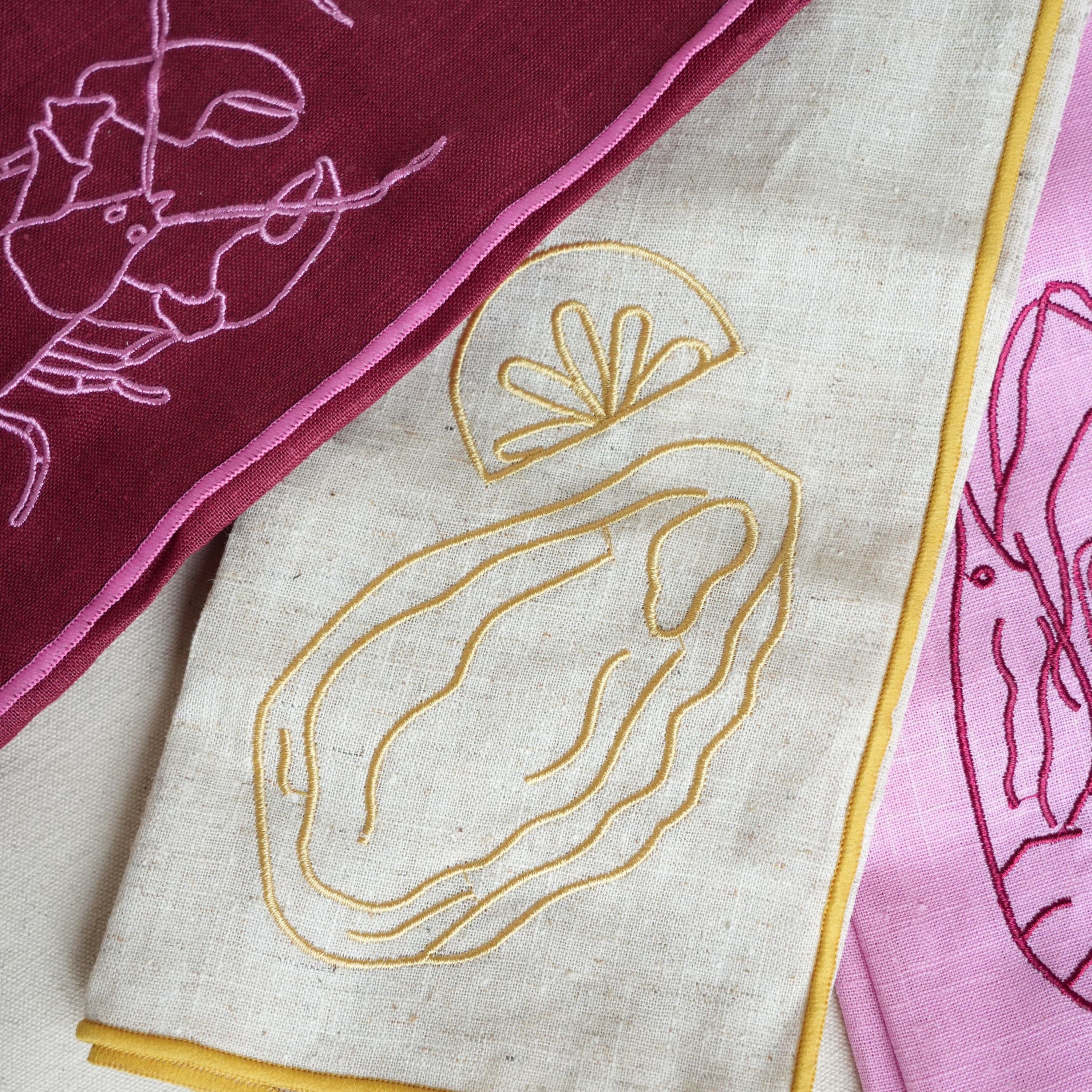 'Catch of the Day' Linen Blend Napkins (Set of 4) - Our Creative Abode x MÆGEN Collection