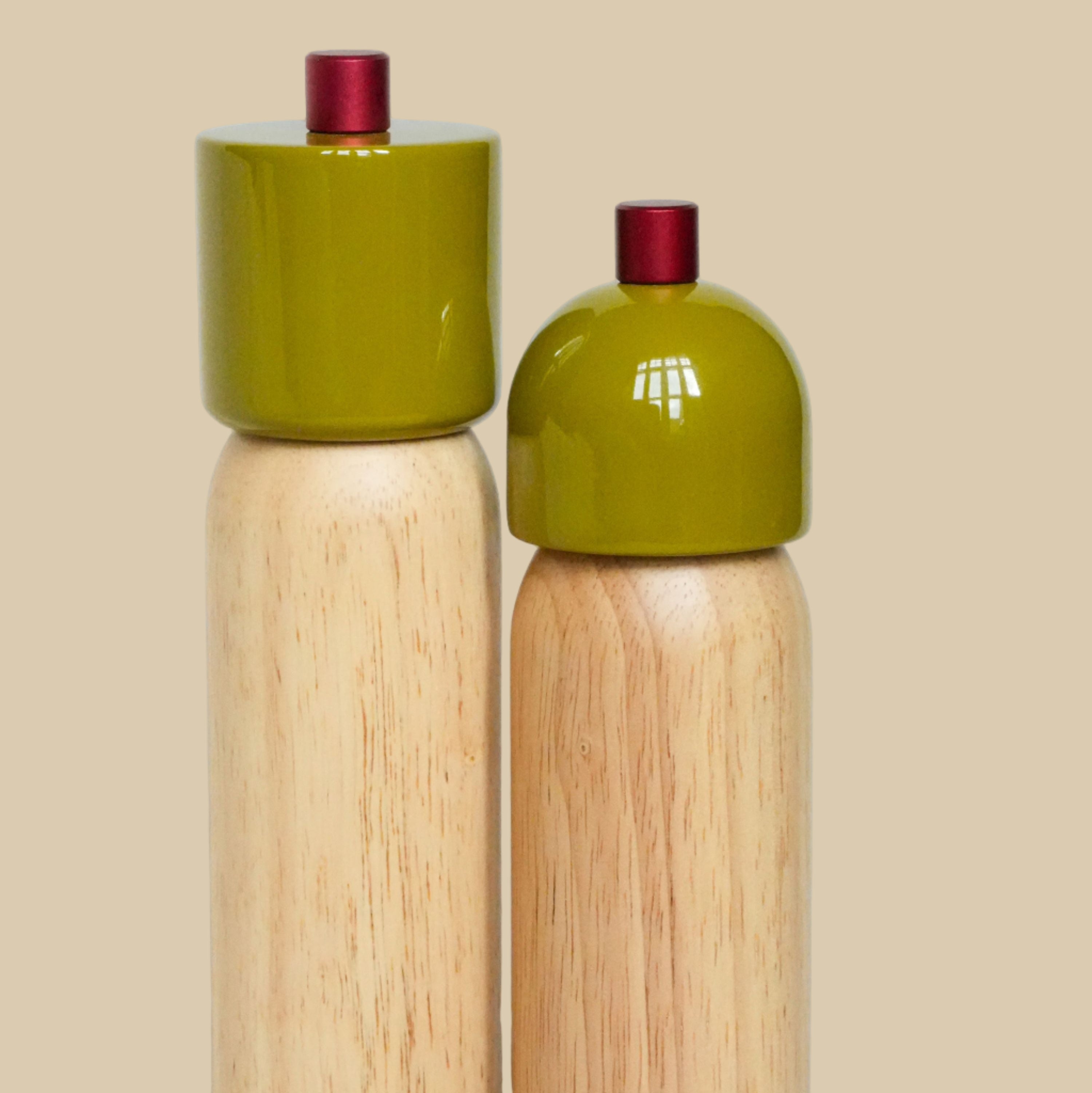 Salt & Pepper Grinder | Olive & Red - Our Curated Abode x MÆGEN