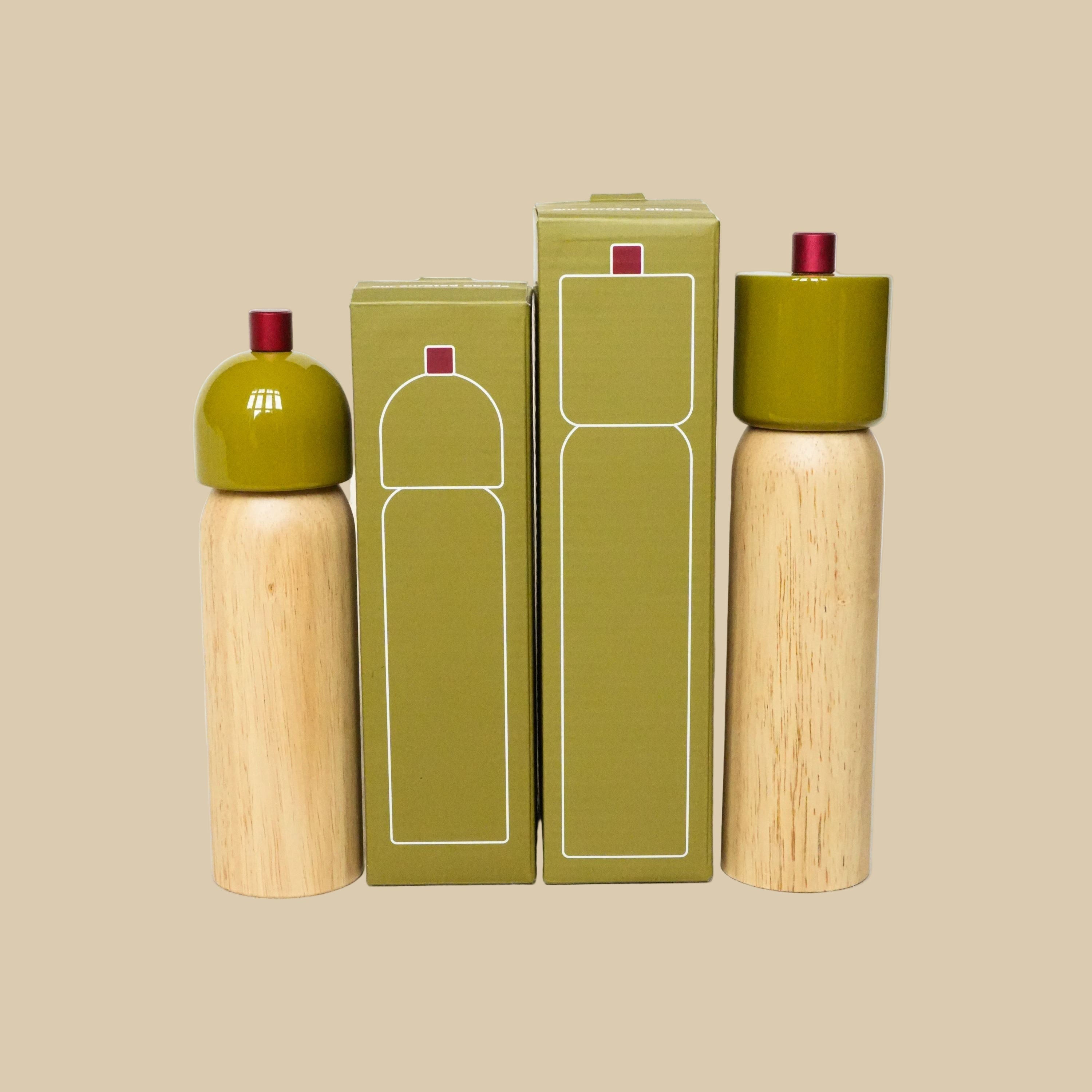 Salt & Pepper Grinder | Olive & Red - Our Curated Abode x MÆGEN