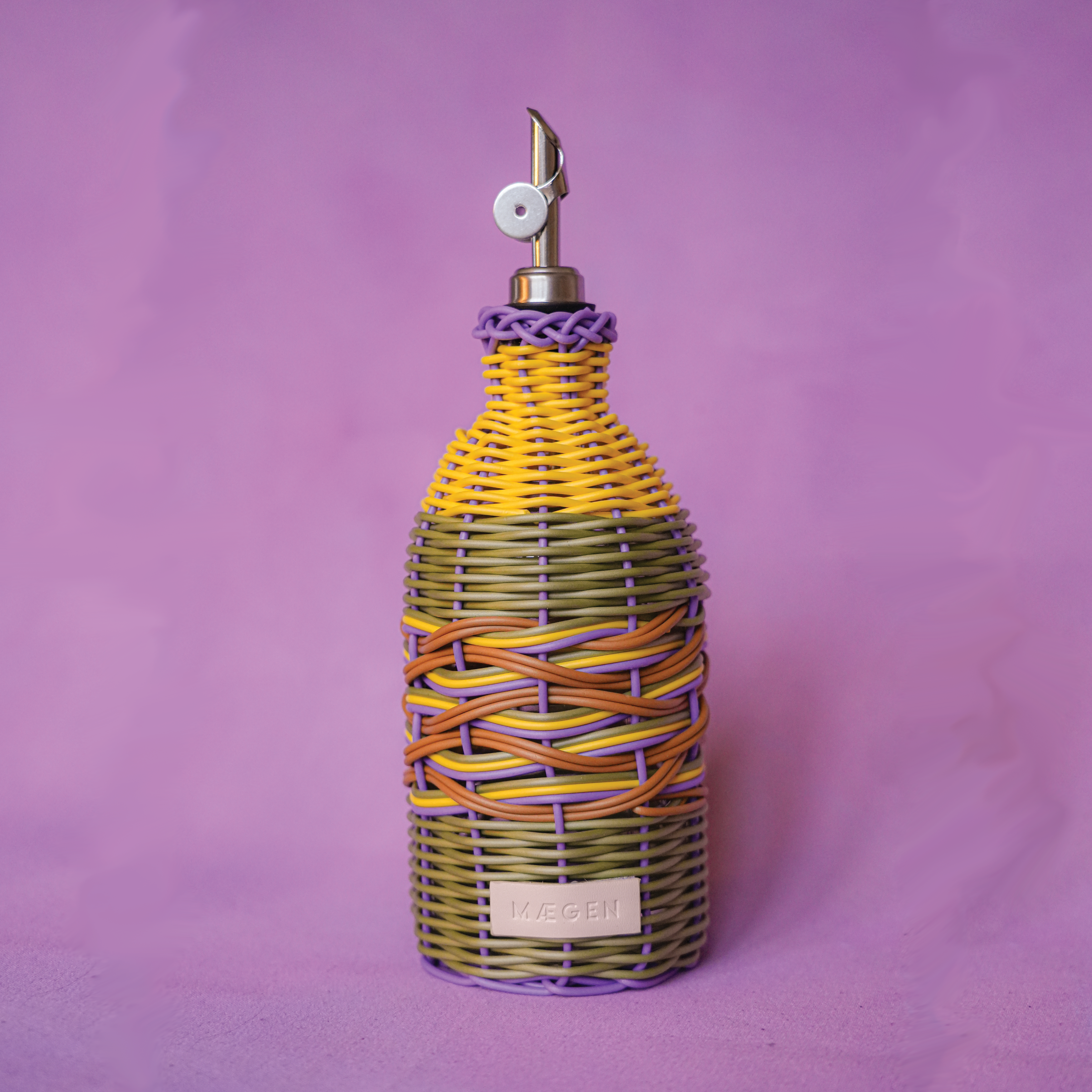 Woven Oil Pourer | Yellow & Lilac