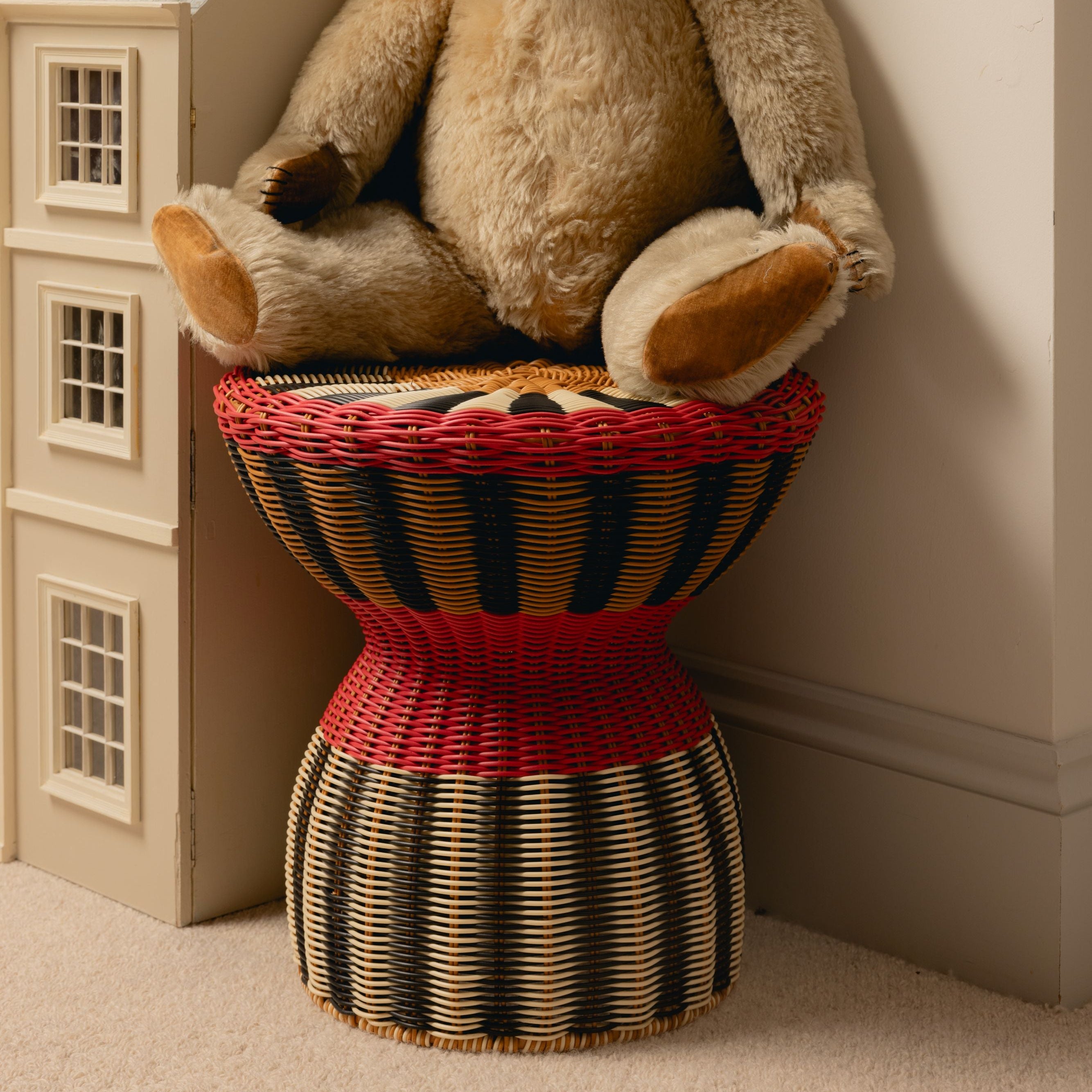 Woven Table | Red, Black & Cream