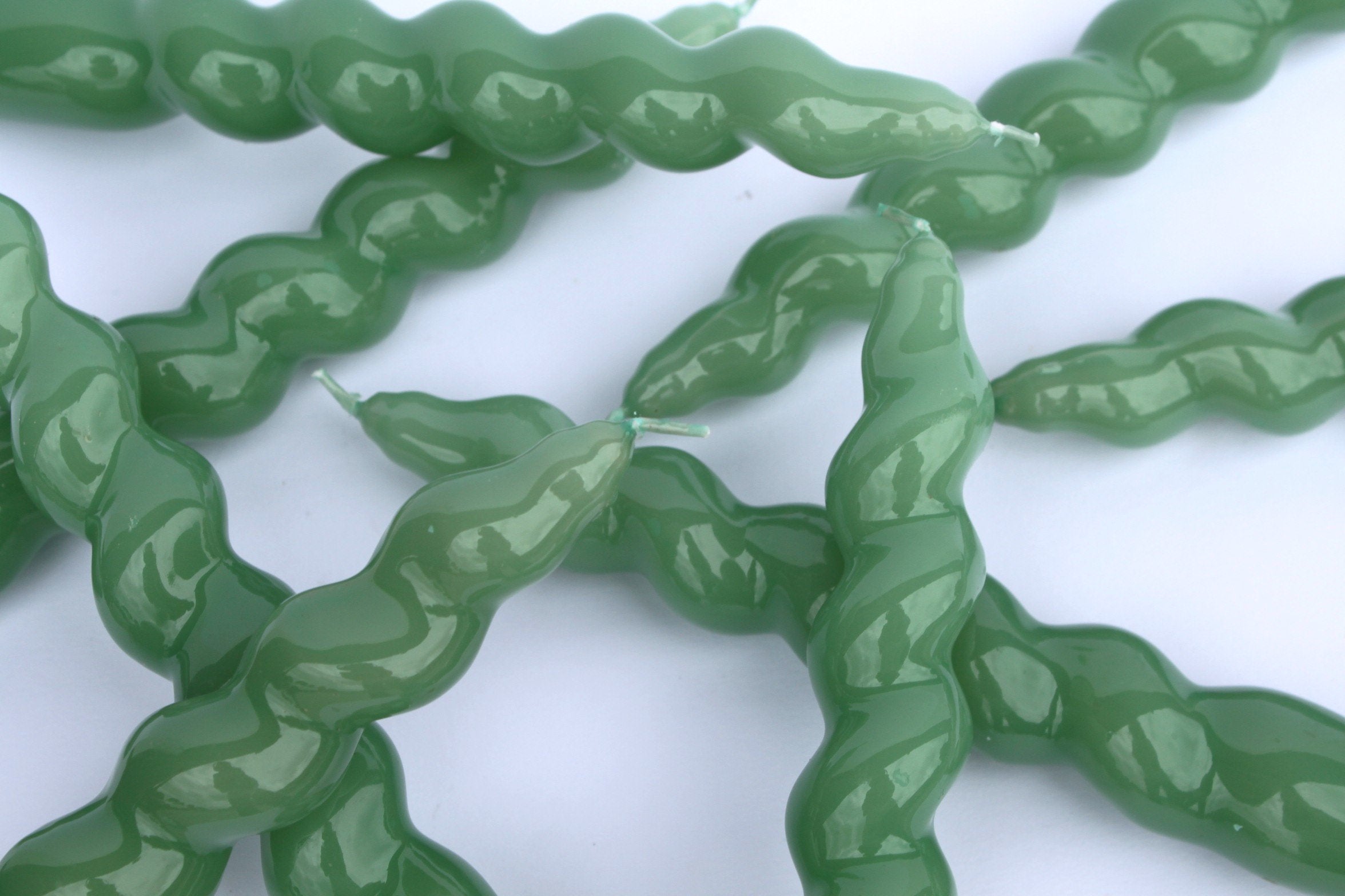 Maegen Spiral Taper Candle - Sage 3 pack