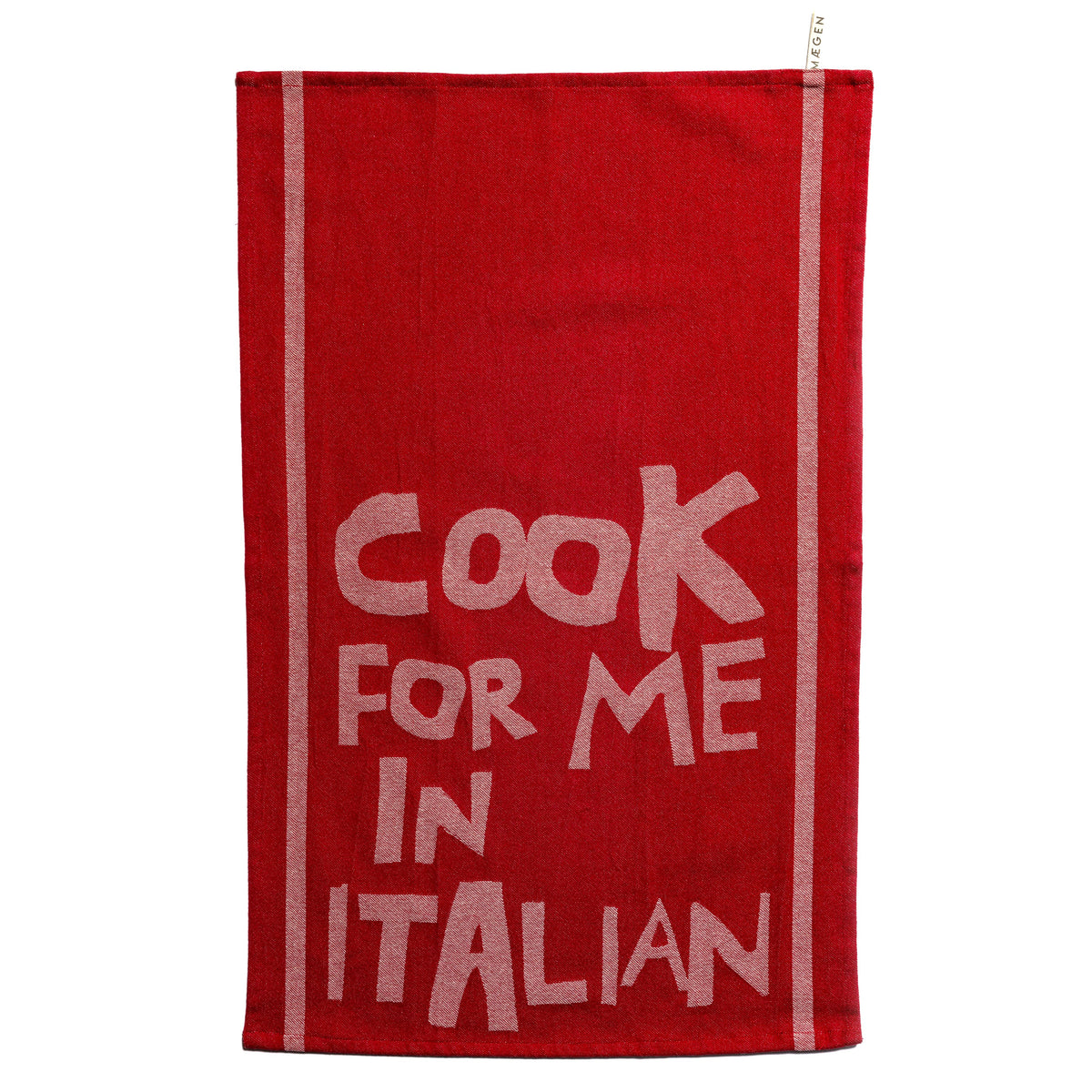 Tea Towel - Red - 'Cook for me in Italian'