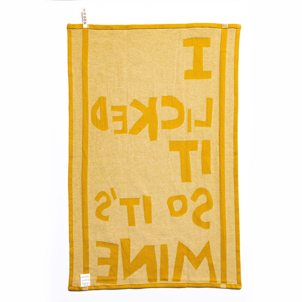 Tea Towel - Chartreuse - 'I licked it so it's mine'