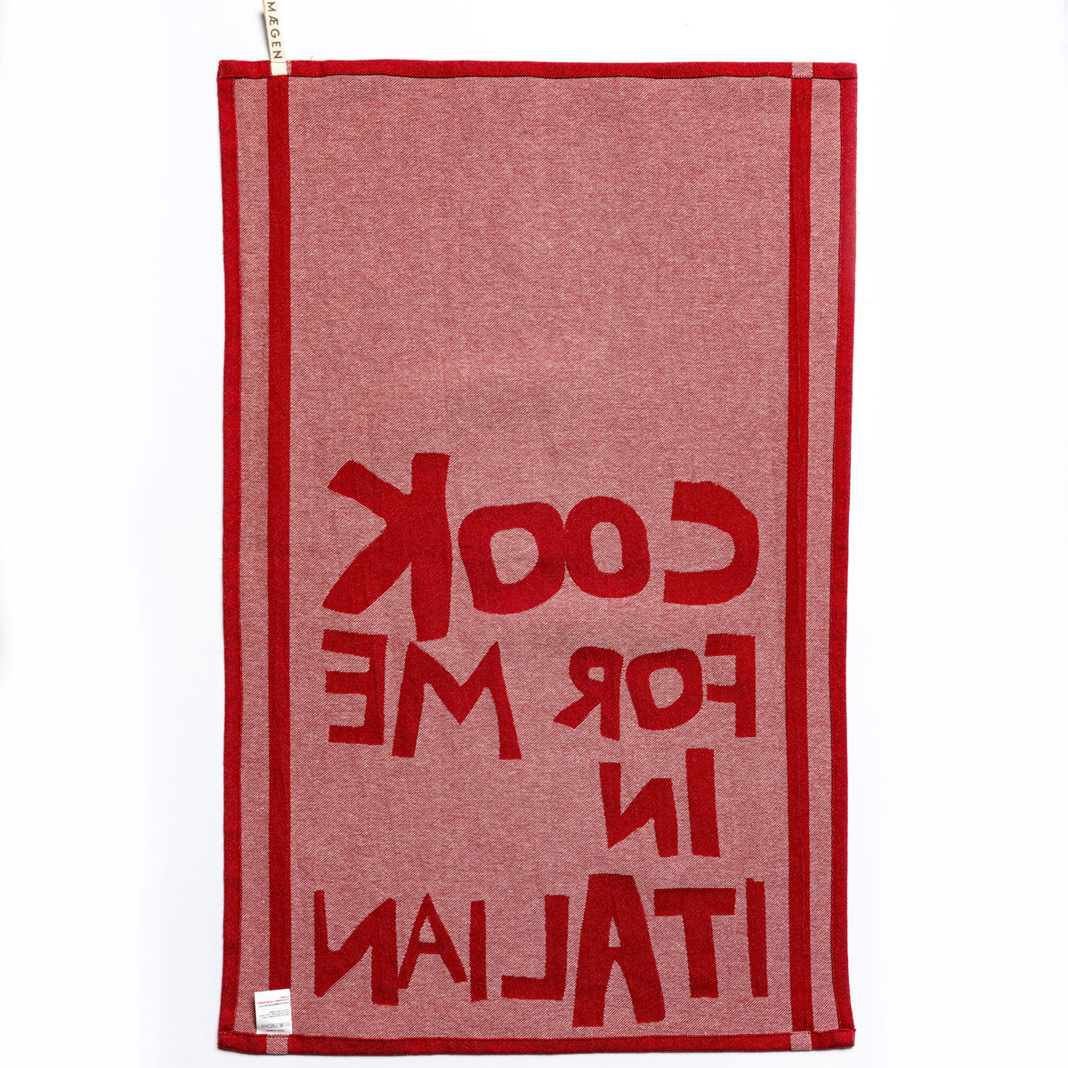 Tea Towel - Red - 'Cook for me in Italian'