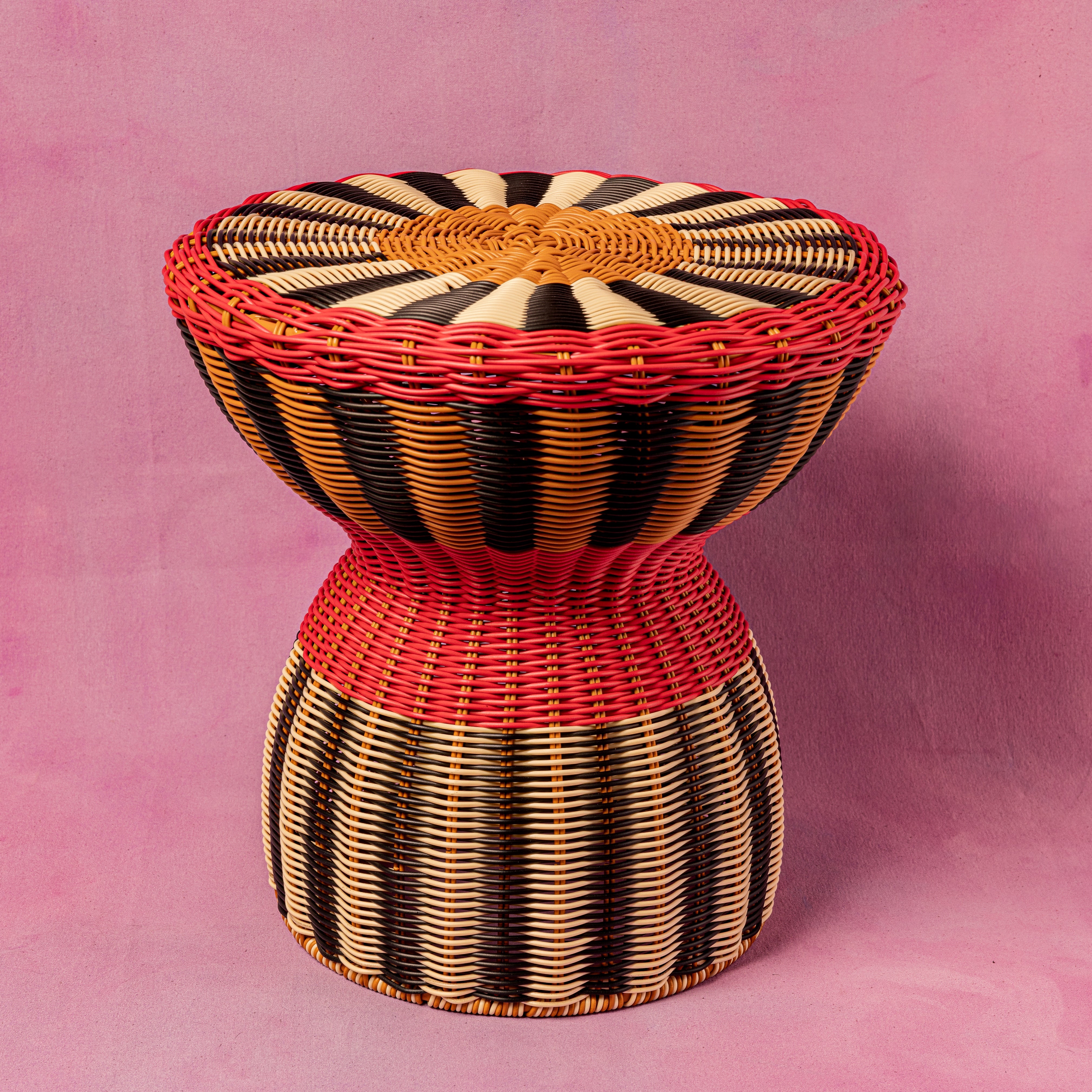 Woven Table | Red, Black & Cream