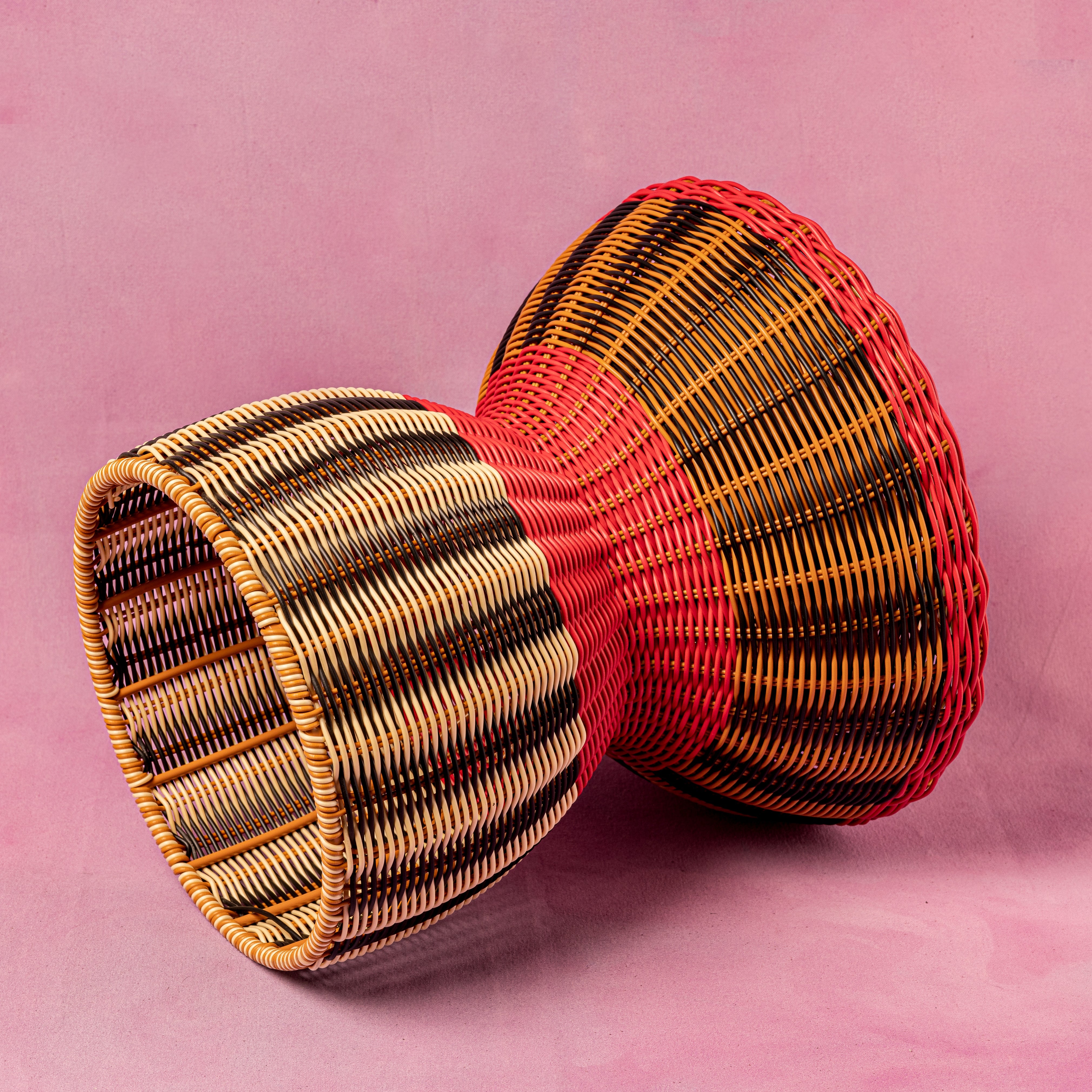 Woven Table | Red, Black & Cream
