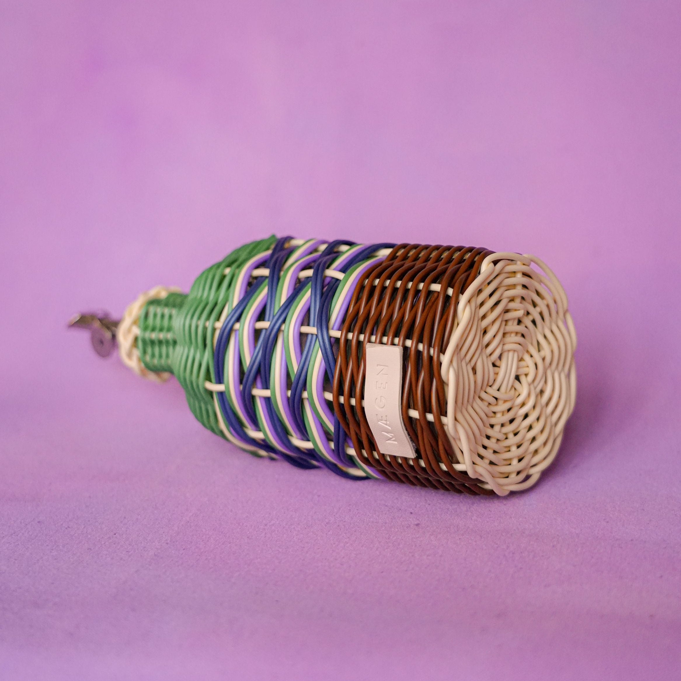 Woven Oil Pourer | Green & Brown