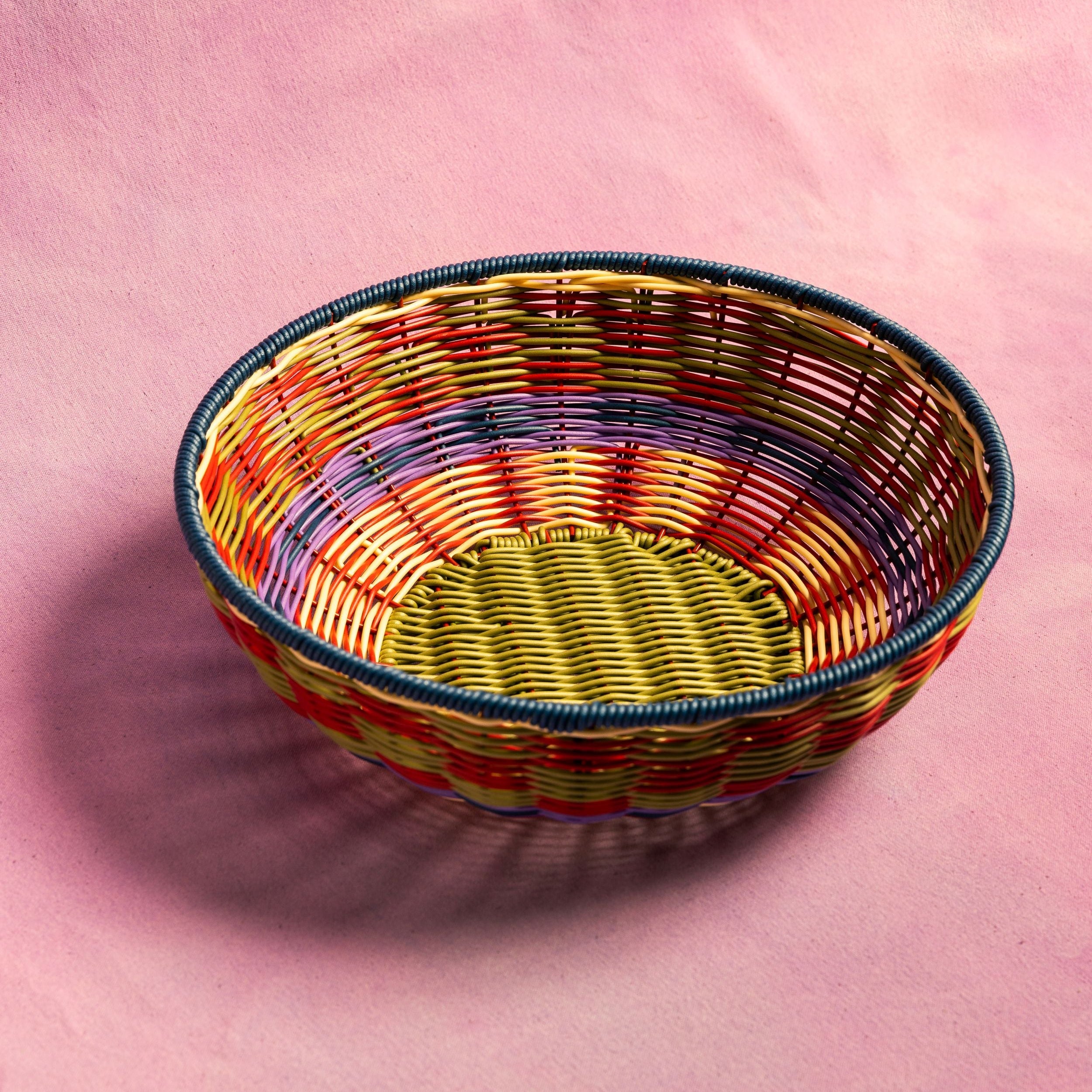 Woven Bowl | Red & Olive